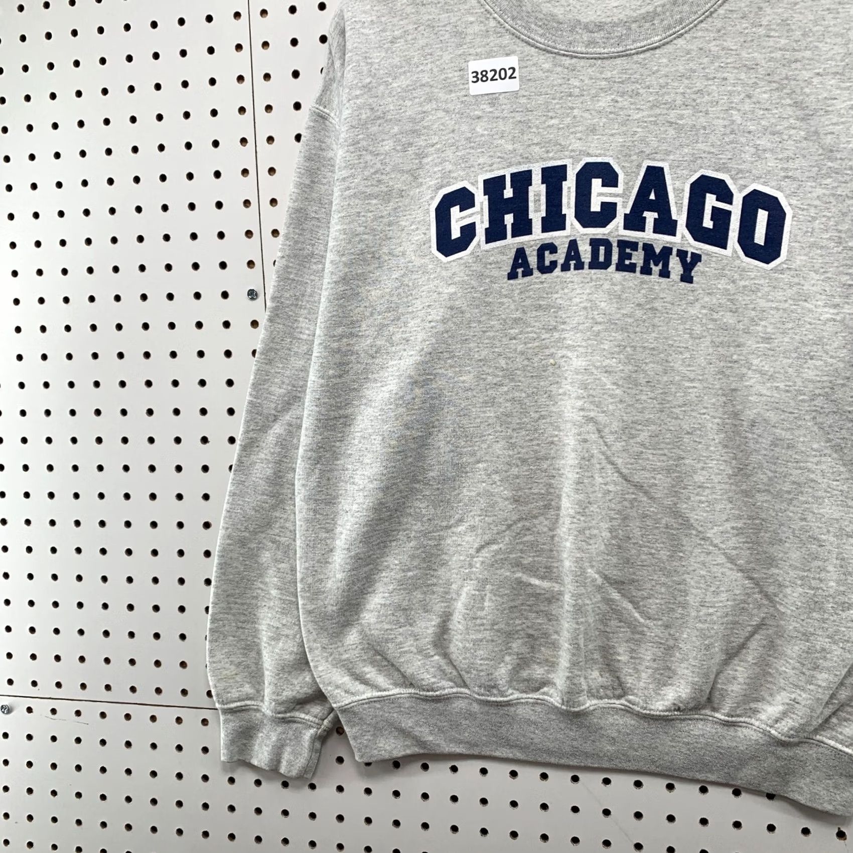 Gildan Chicago Academy Sweatshirt Mens Medium Gray Crewneck Embroidered 22x25.5 Size US M / EU 48-50 / 2 - 3 Thumbnail