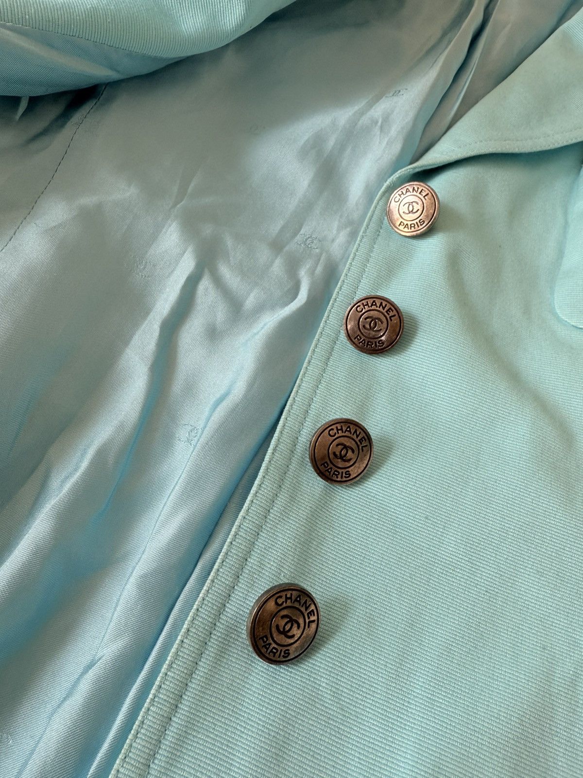 Chanel Chanel Boutique Vintage Tirquoise Cotton Blazer Size XS / US 0-2 / IT 36-38 - 9 Thumbnail