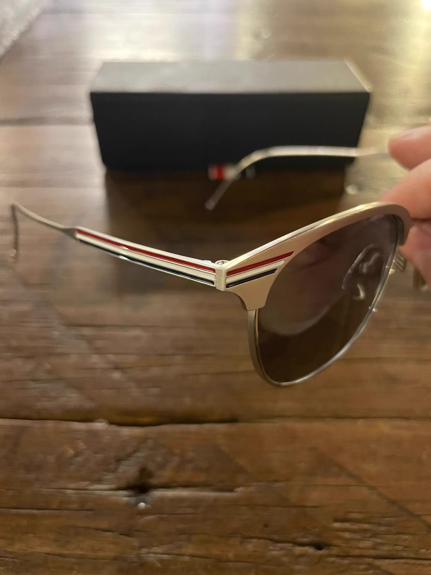 Thom Browne Thom Browne silver frame dark grey mirrored sunglasses. Ｑ25 Size ONE SIZE - 6 Thumbnail