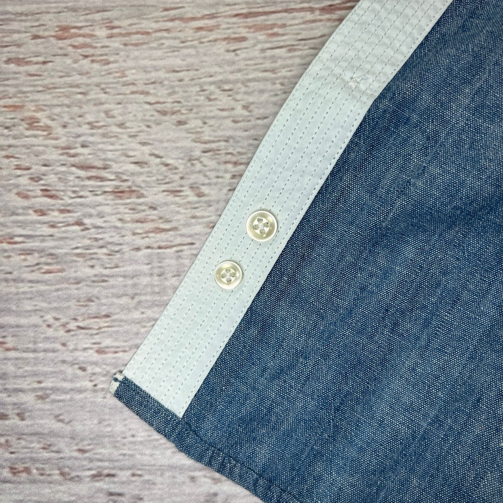 Officine Generale Officine Generale Chambray Shirt Mens XL Blue NWT Size US XL / EU 56 / 4 - 7 Thumbnail