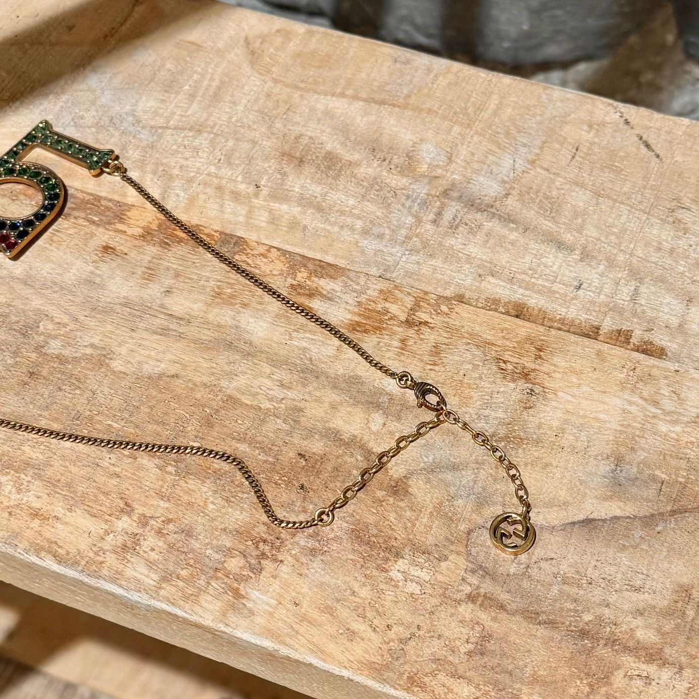 Gucci Gucci Crystal Multicolour LOVED Gold Chain Necklace Size ONE SIZE - 7 Thumbnail