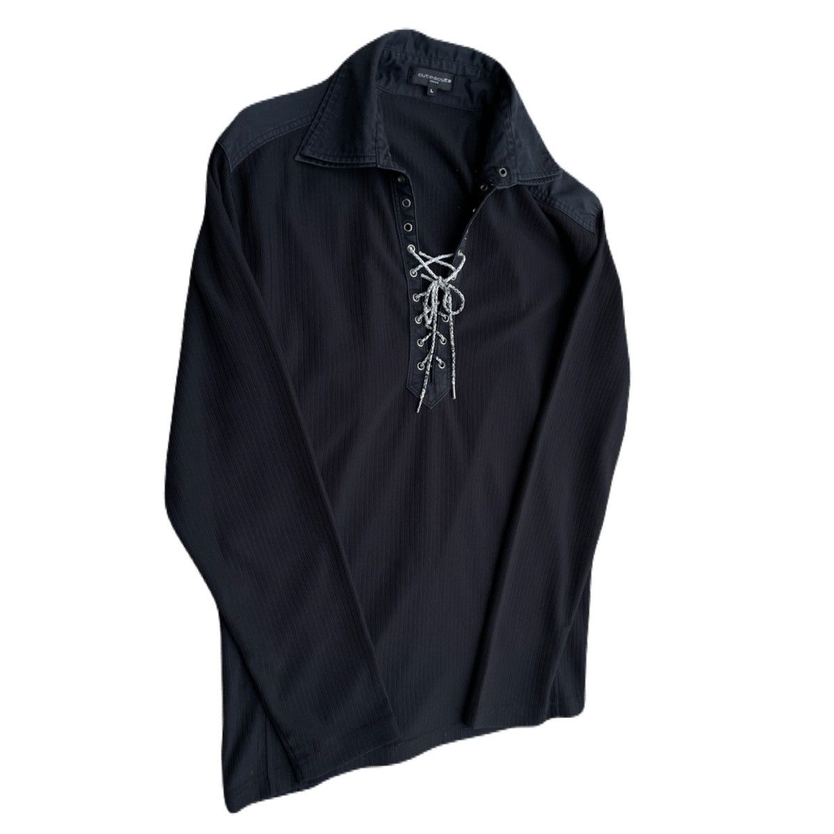 If Six Was Nine 2000s Japanese archive Lace-Up Layered Collar Shirts Vkei Size US M / EU 48-50 / 2 - 3 Thumbnail