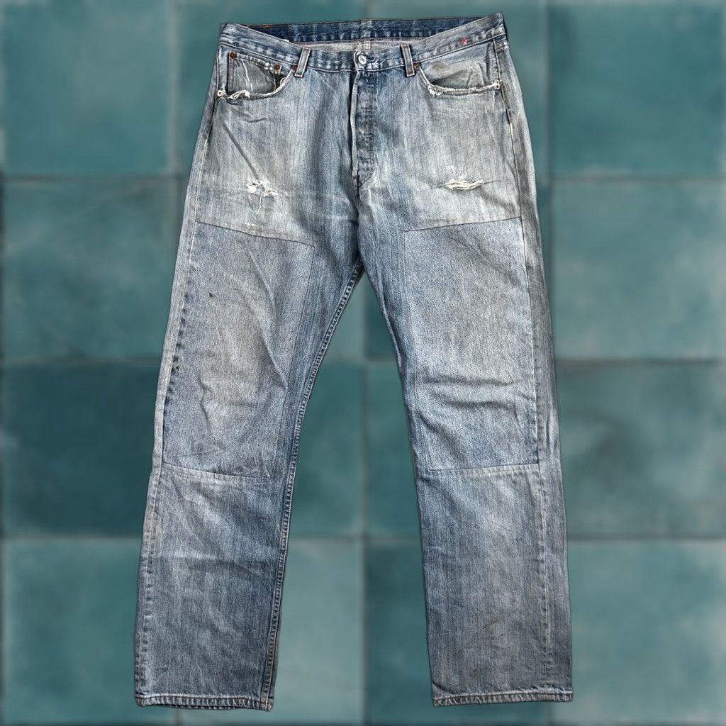 Levi's VINTAGE Levi's 501 Jeans Blue Light Wash 38x34 Straight 90s Mens Denim Cotton Mid Rise 38 Regular Inseam 34 Size US 38 / EU 54 - 1 Thumbnail