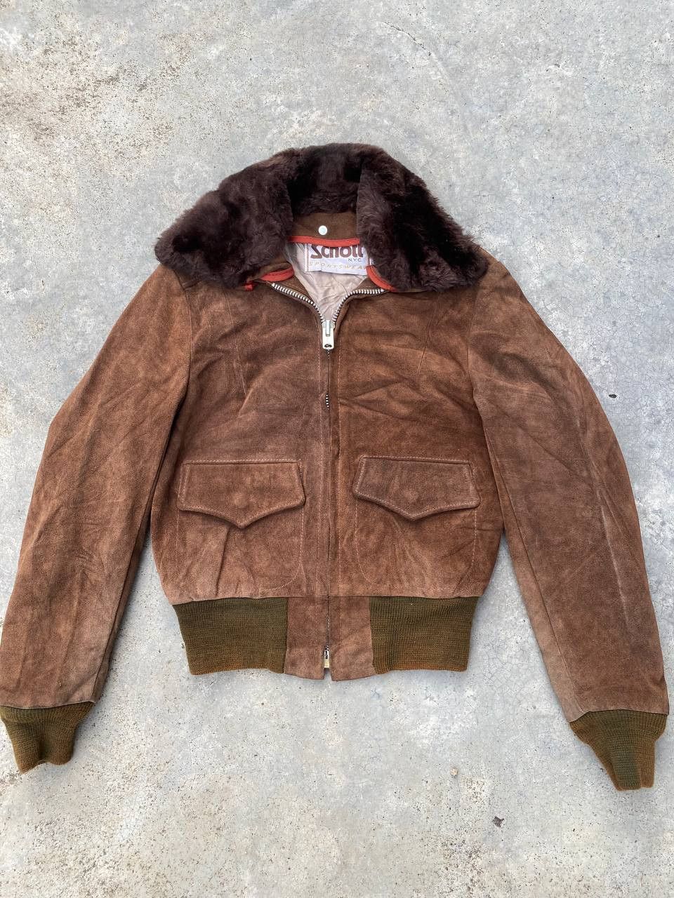 Vintage Schott NYC USA Sherpa Suede Jackets