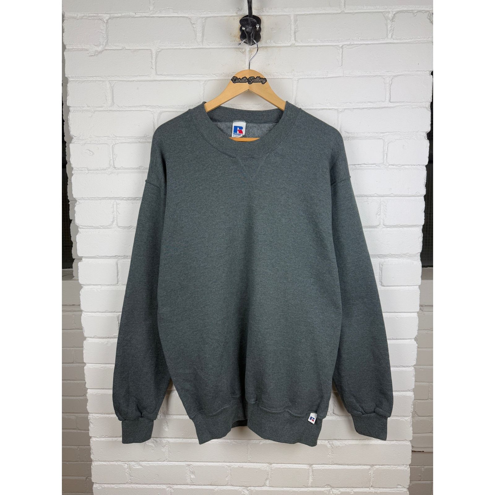 Russell Athletic Vintage Russell Athletic Blank Sweatshirt LT Charcoal Gray Size US L / EU 52-54 / 3 - 1 Thumbnail