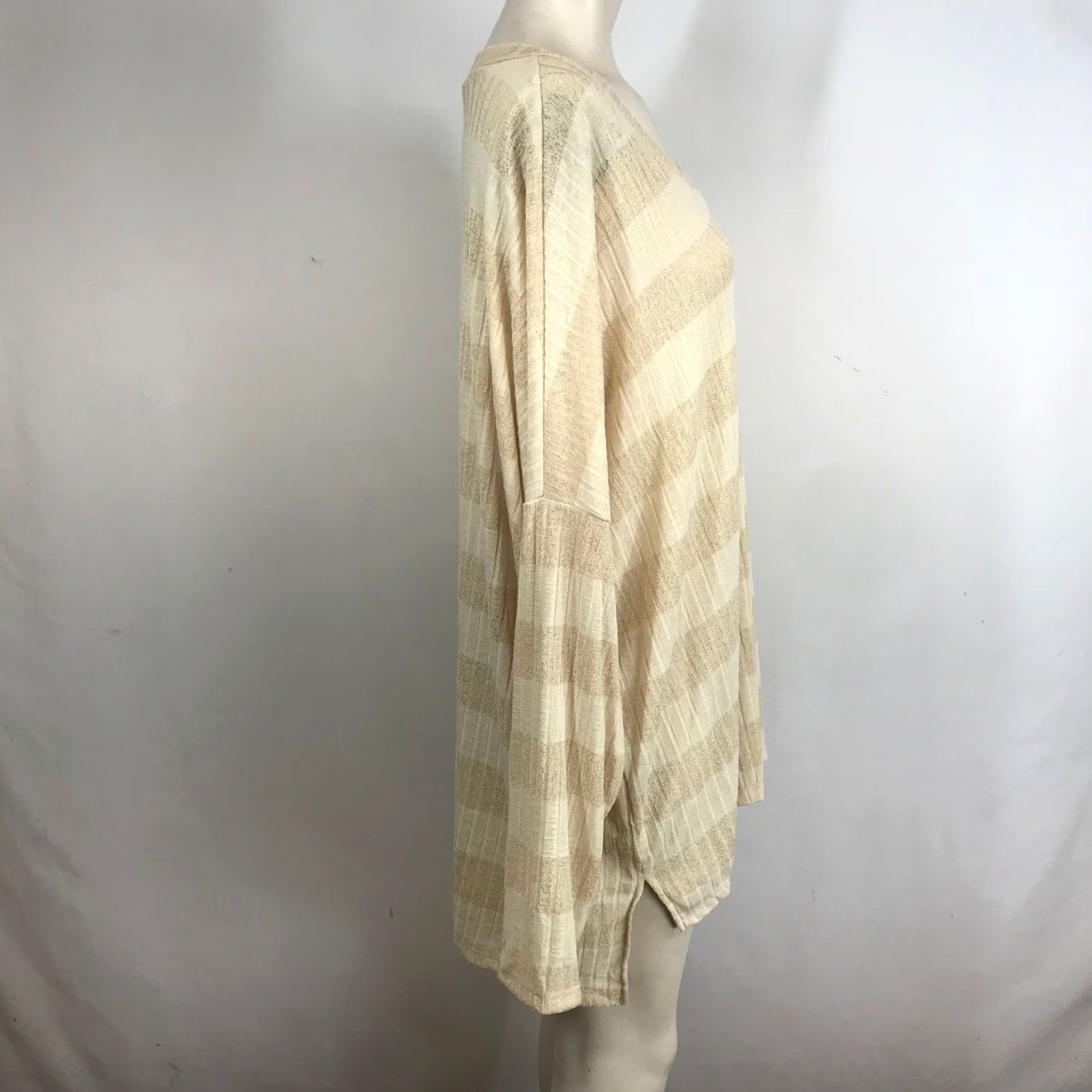 Vintage White Birch Striped Knit Long Sleeve Oversized Tunic Top Plus Size 3X Size XXL / US 16-18 / IT 52-54 - 4 Thumbnail