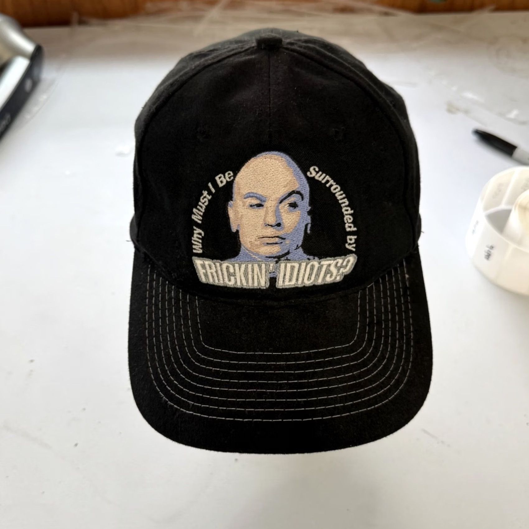 Vintage VINTAGE Austin Powers Hat Adult 90s Black Strapback Movie OSFA Dr. Evil Mens Size ONE SIZE - 2 Thumbnail