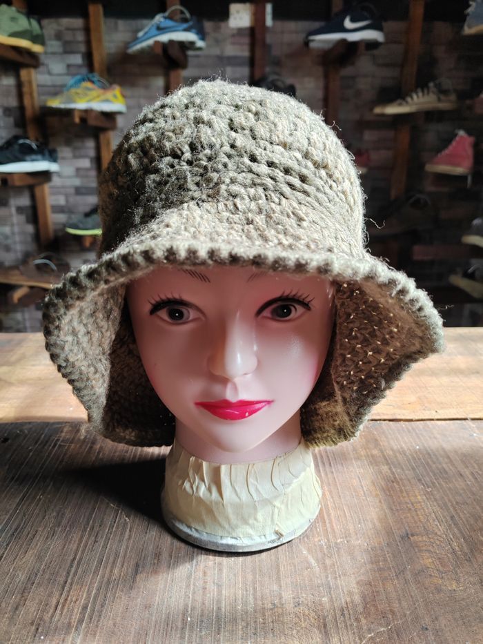 Japanese Brand Vintage Crochet Knitted handmade Bucket Hat Size ONE SIZE - 2 Thumbnail
