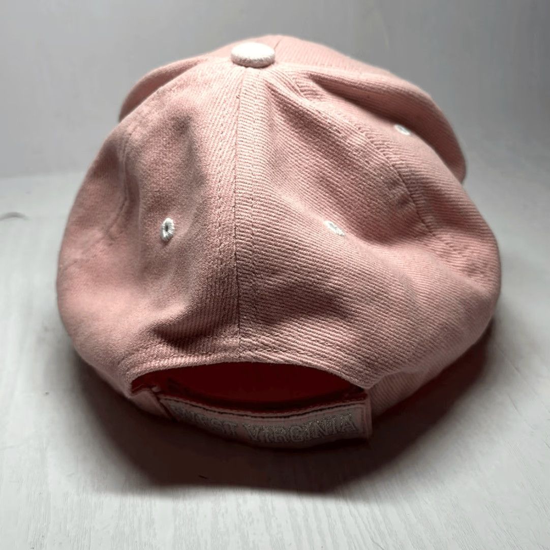 Vintage VINTAGE West Virginia Mountaineers WVU Ladies Pink Adjustable Hat Collegiate Products Baseball Cap Women Adjustable Pink Colleague Beauty? Size ONE SIZE - 4 Thumbnail