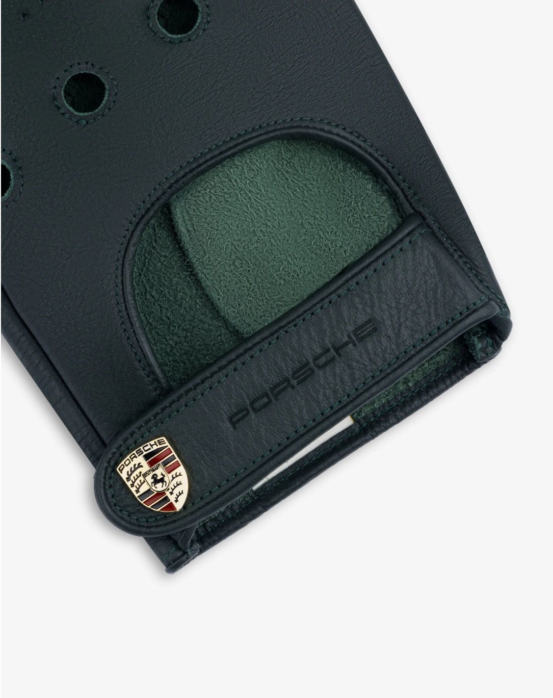 ALD / Porsche Leather Driving Gloves Pine Grove green