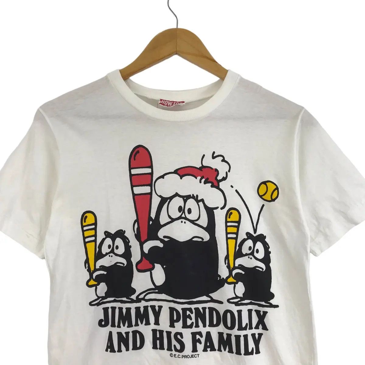 Vintage Vtg 90’ JIMMY PENDOLIX MIDORI Baseball Cartoon Tee Shirt Size XS / US 0-2 / IT 36-38 - 2 Thumbnail