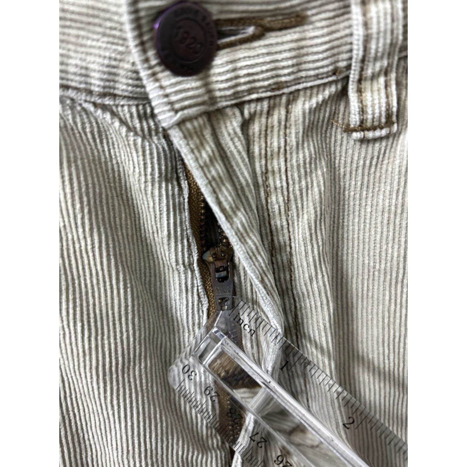 Eddie Bauer VINTAGE Eddie Bauer Pants Mens 30x28 Corduroy Tan Straight Leg 100% Cotton YKK Button Zip Front 5-Pocket Design Leather Patch Size US 30 / EU 46 - 5 Thumbnail