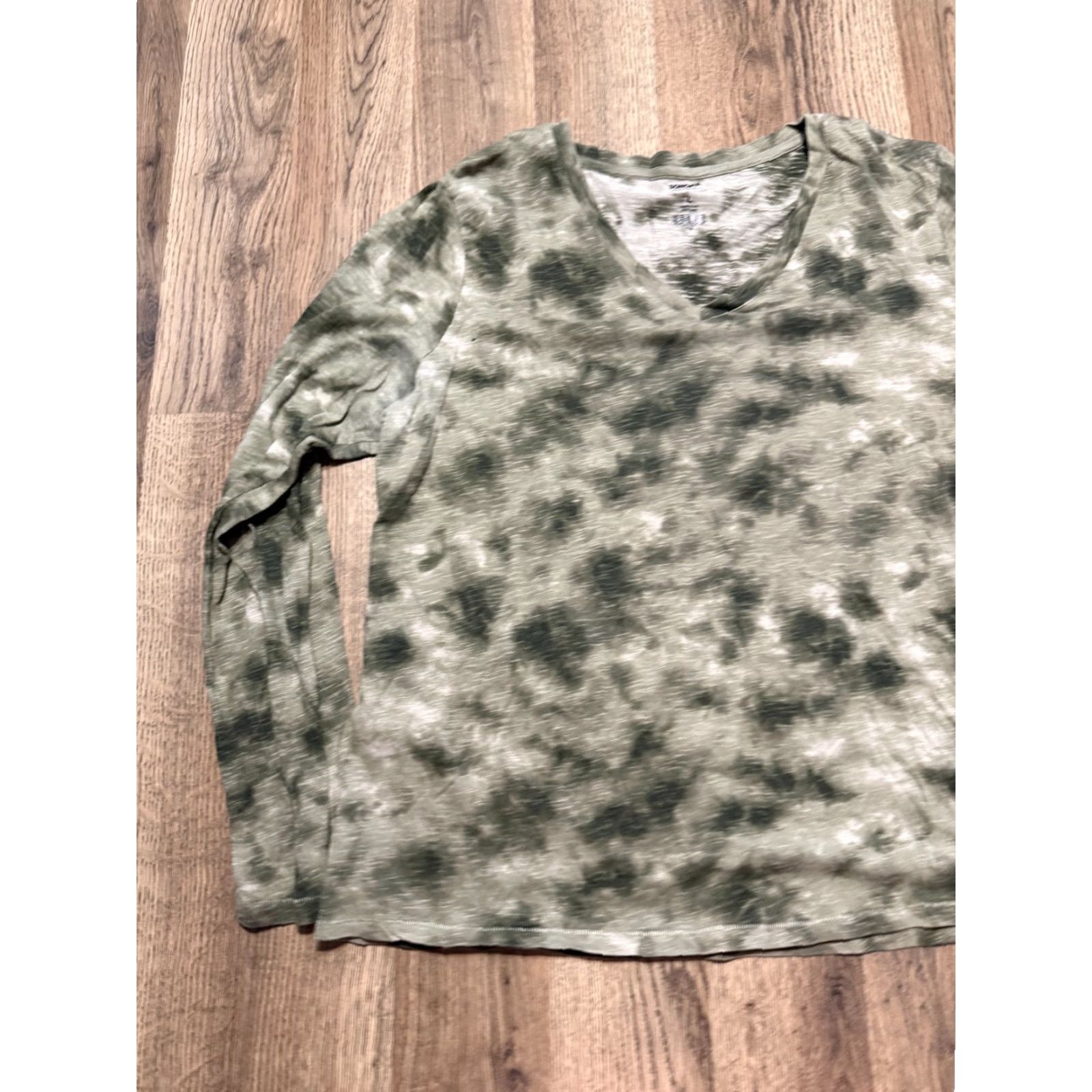Vintage Sonoma Shirt Women's Large Green White V-neck Long Sleeve Shirt Size L / US 10 / IT 46 - 3 Thumbnail