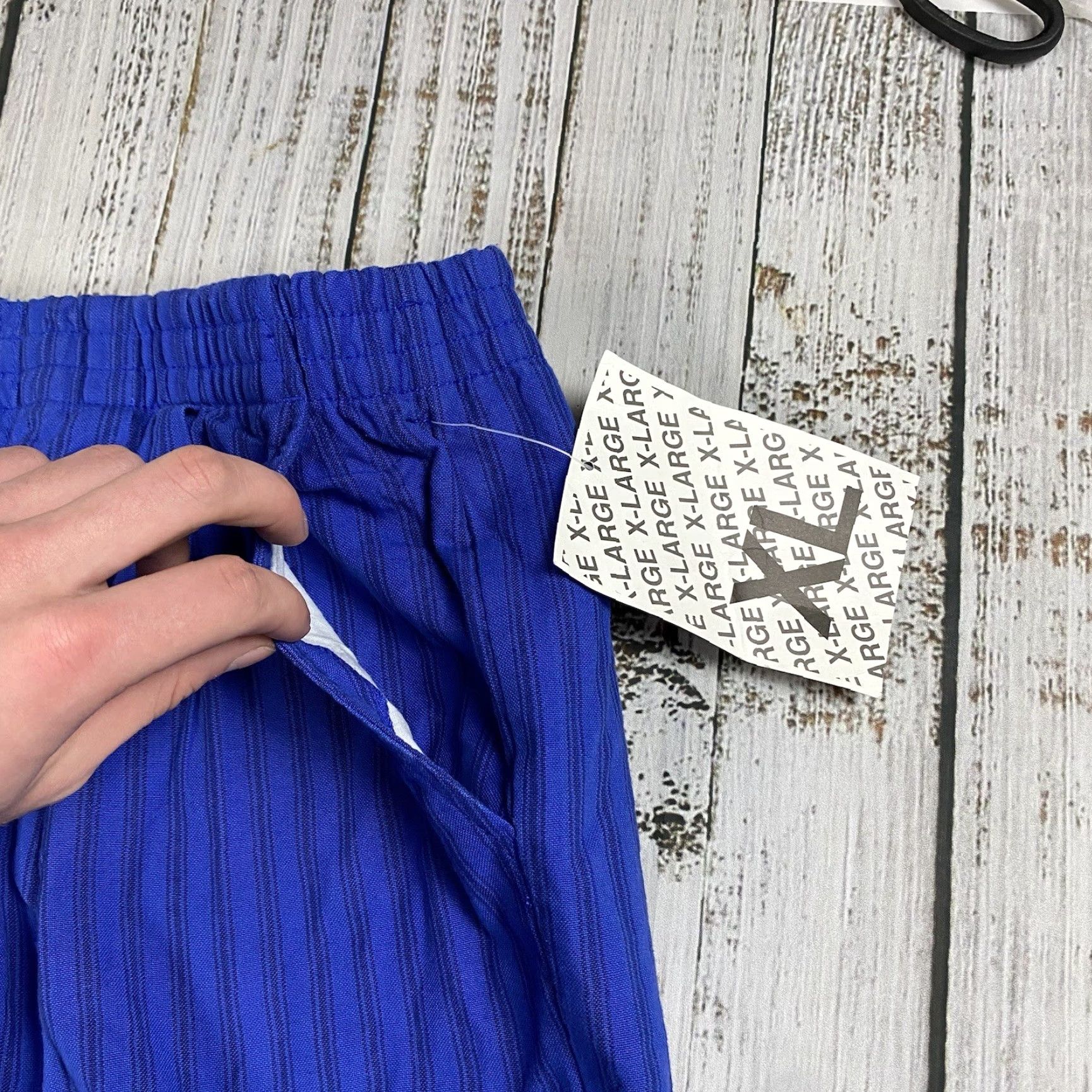 Vintage VTG 90s Newport Blue Mens Sweatpants Lightweight Striped Beach Baggy XL Inseam 33 Hip Hop Size US 33 - 5 Thumbnail