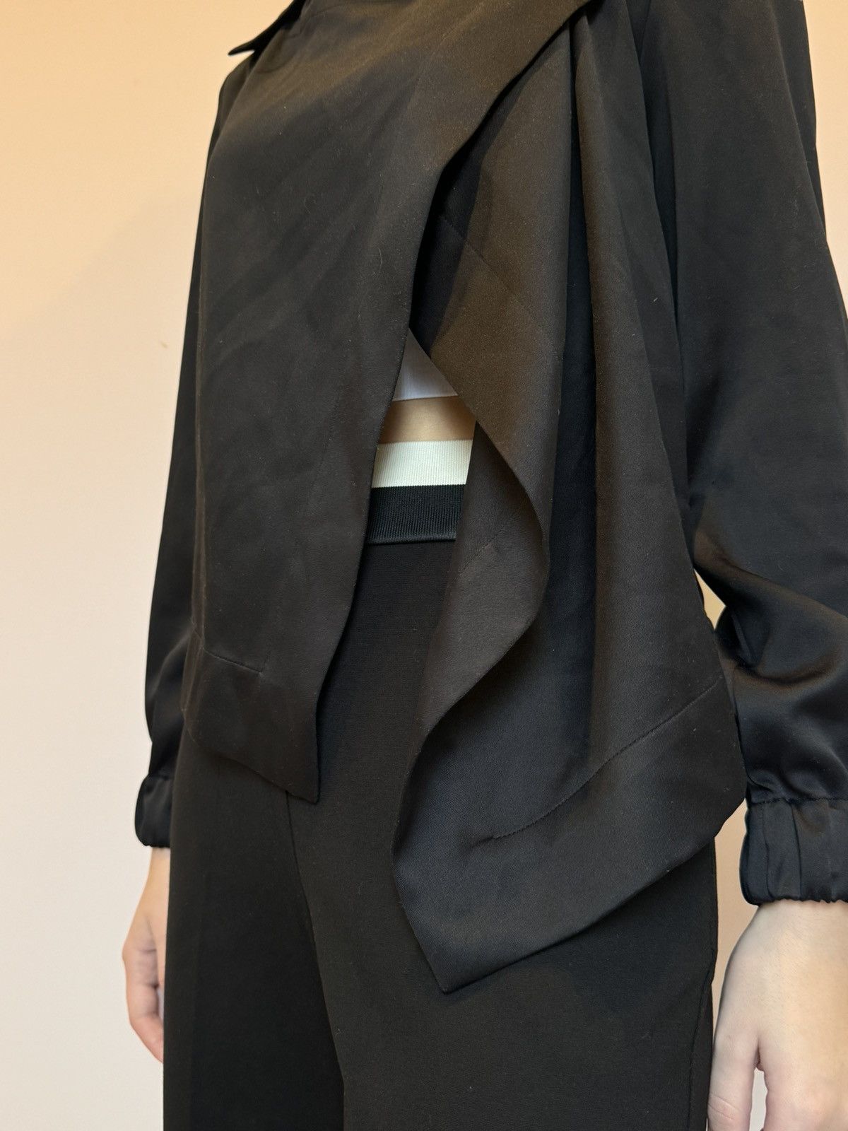 Cop Copine × Japanese Brand Cop. Copine Y2K Asymmetric Jacket Like Rick Owens Size XS / US 0-2 / IT 36-38 - 8 Thumbnail