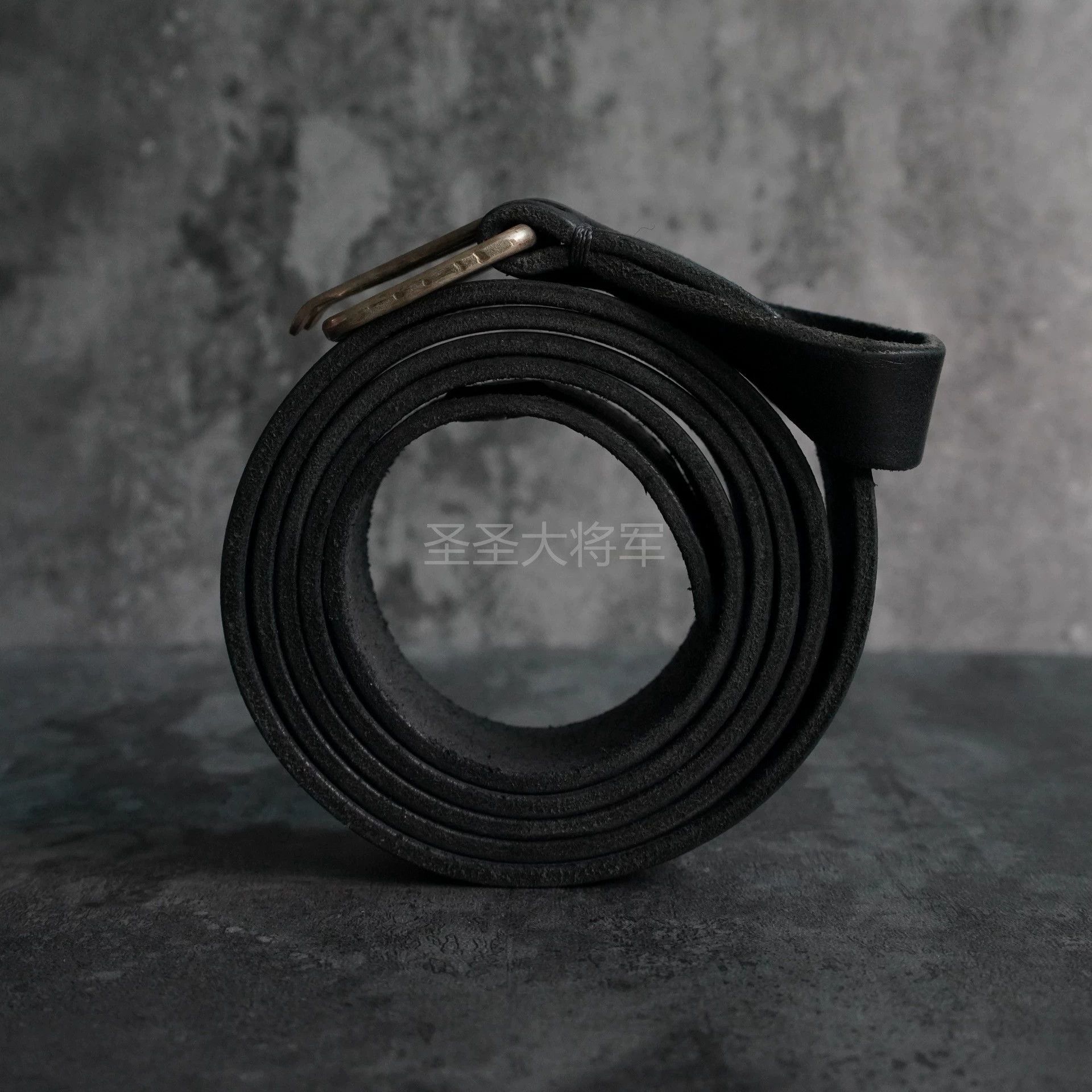 Ma+ M.A+ Vintage Distressed Double Silver Buckle Black Belt S Size ONE SIZE - 4 Thumbnail