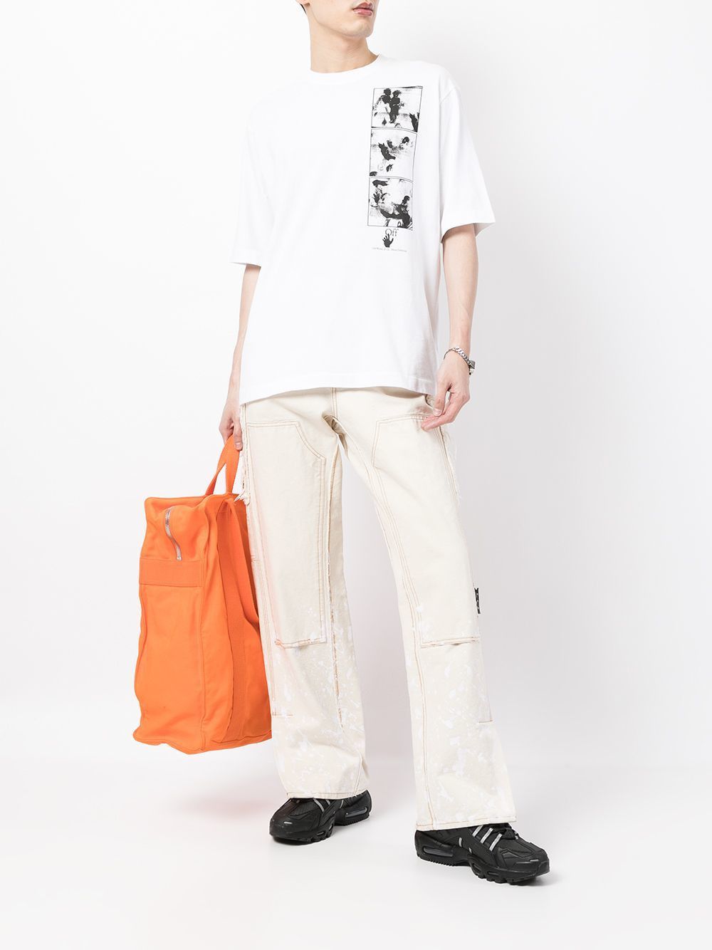 Off-White White Caravaggio Negative Oversized Skate T-Shirt Size US M / EU 48-50 / 2 - 3 Thumbnail