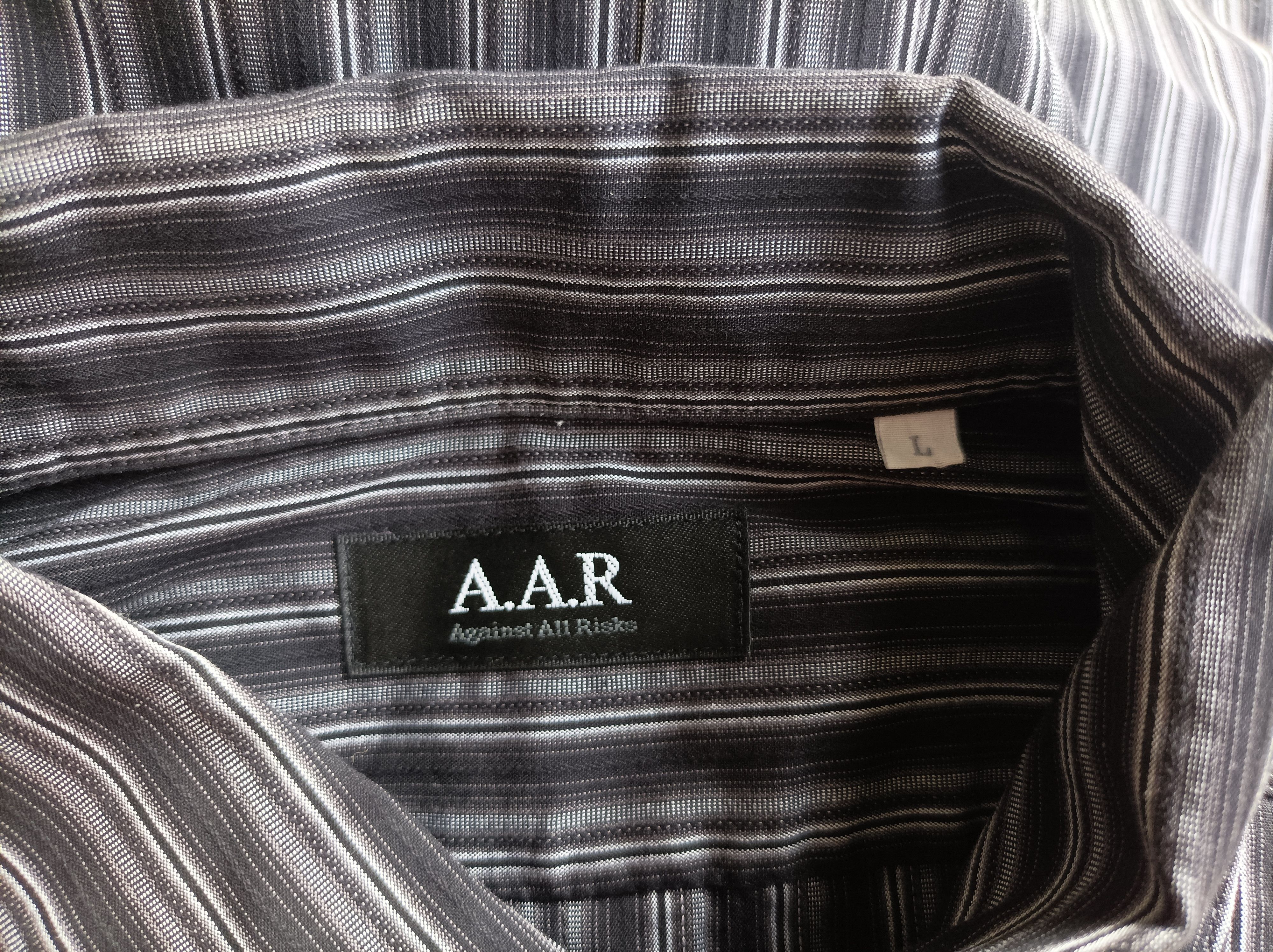 Yohji Yamamoto (S531) A.A.R. Black Gray Strip Short Sleeve Shirt Size US L / EU 52-54 / 3 - 2 Thumbnail