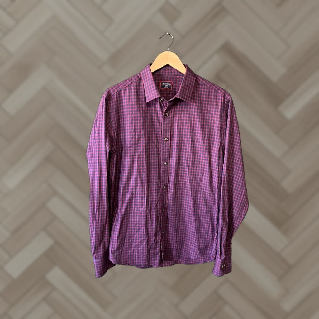 UNTUCKit UNTUCKit Mens Red Plaid Long Sleeve Button-Up Size Large Slim Fit - Red, Plaid, Button-Up, Long Sleeve, Slim, Large, Mens Size US L / EU 52-54 / 3 - 1 Thumbnail