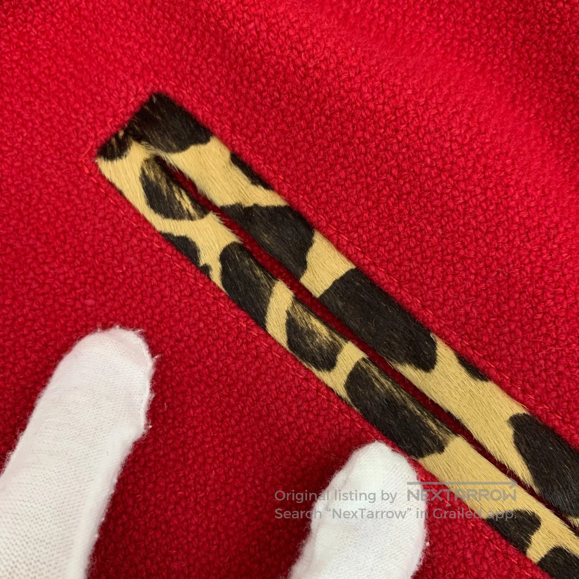 Saint Laurent Paris Saint Laurent Paris Red leopard print striped design wool Size US S / EU 44-46 / 1 - 9 Thumbnail