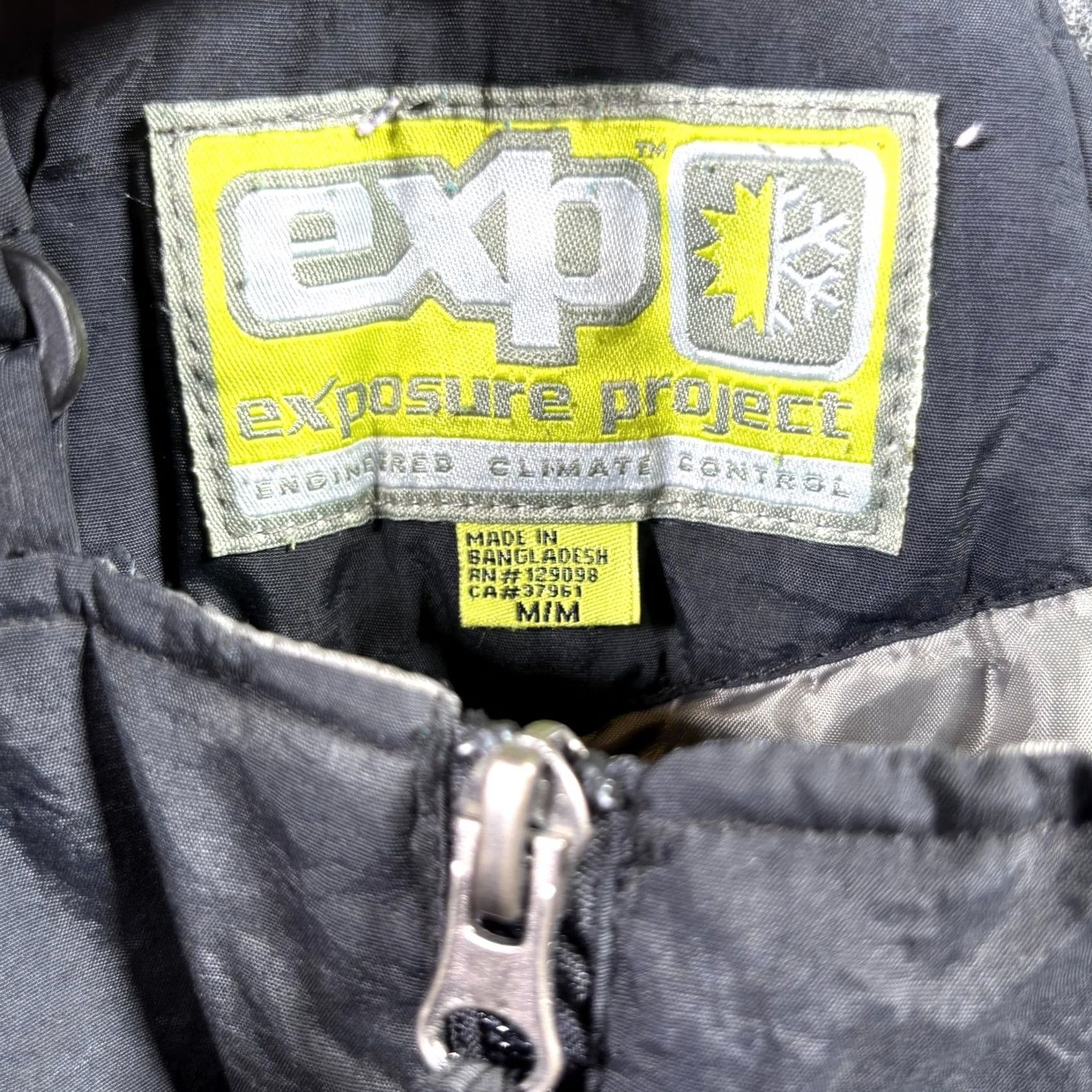 Gloverall Expo Bib Overall Women's M Black Workwear Front Zip Wide-Leg Outdoor Pockets Size 32" / US 10 / IT 46 - 4 Thumbnail