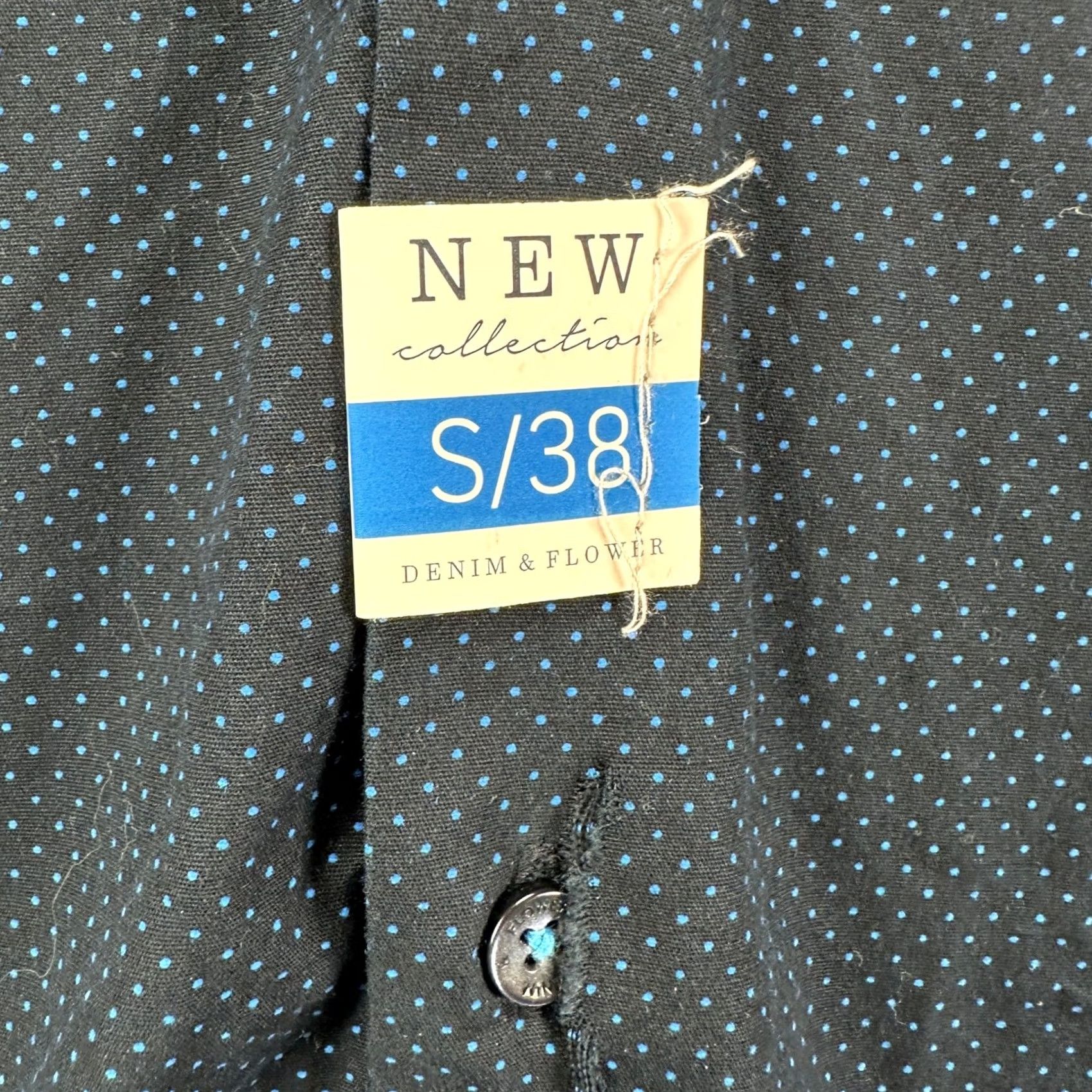 Denime VINTAGE Denim & Flower Mens Button-Up Shirt Small-38 Blue Geometric Long Sleeve Casual NEW Size US S / EU 44-46 / 1 - 6 Thumbnail