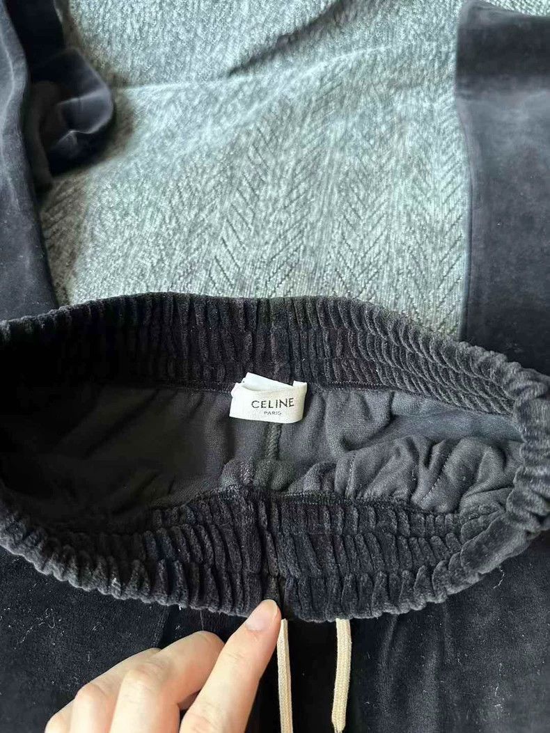 Celine Black Velvet Trousers from Celine Size US 26 / EU 42 - 3 Thumbnail