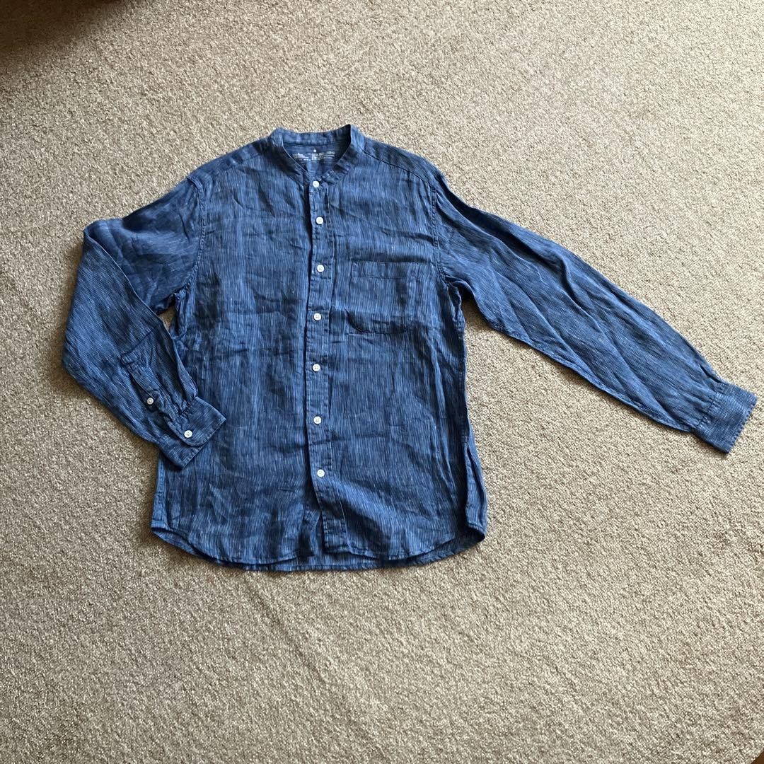 Muji Hickory Stand Collar Stripe Shirt Size US M / EU 48-50 / 2 - 1 Thumbnail