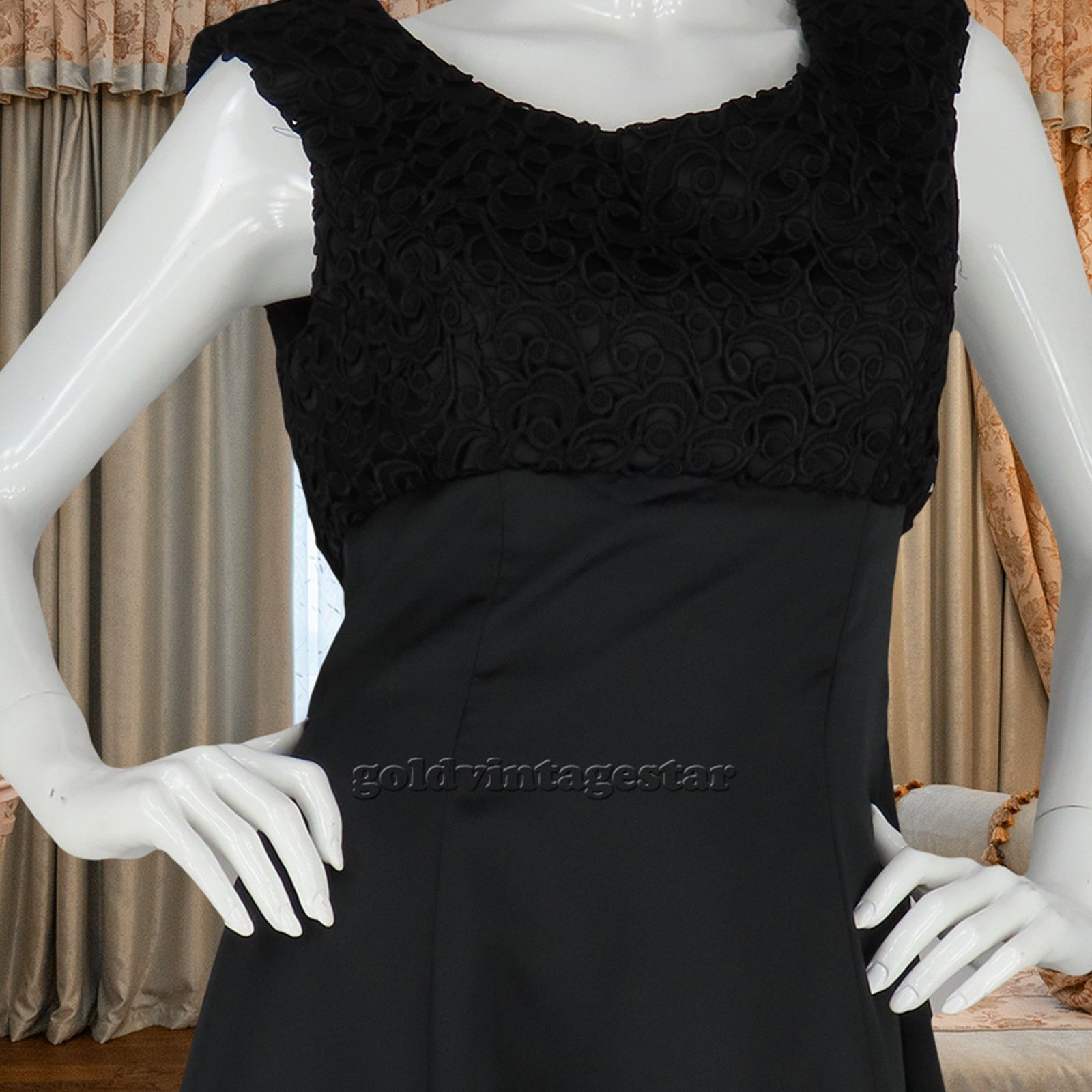 Other Elegant Vintage Black Embroidered Evening Gown Maxi Dress M Size M / US 6-8 / IT 42-44 - 11 Thumbnail