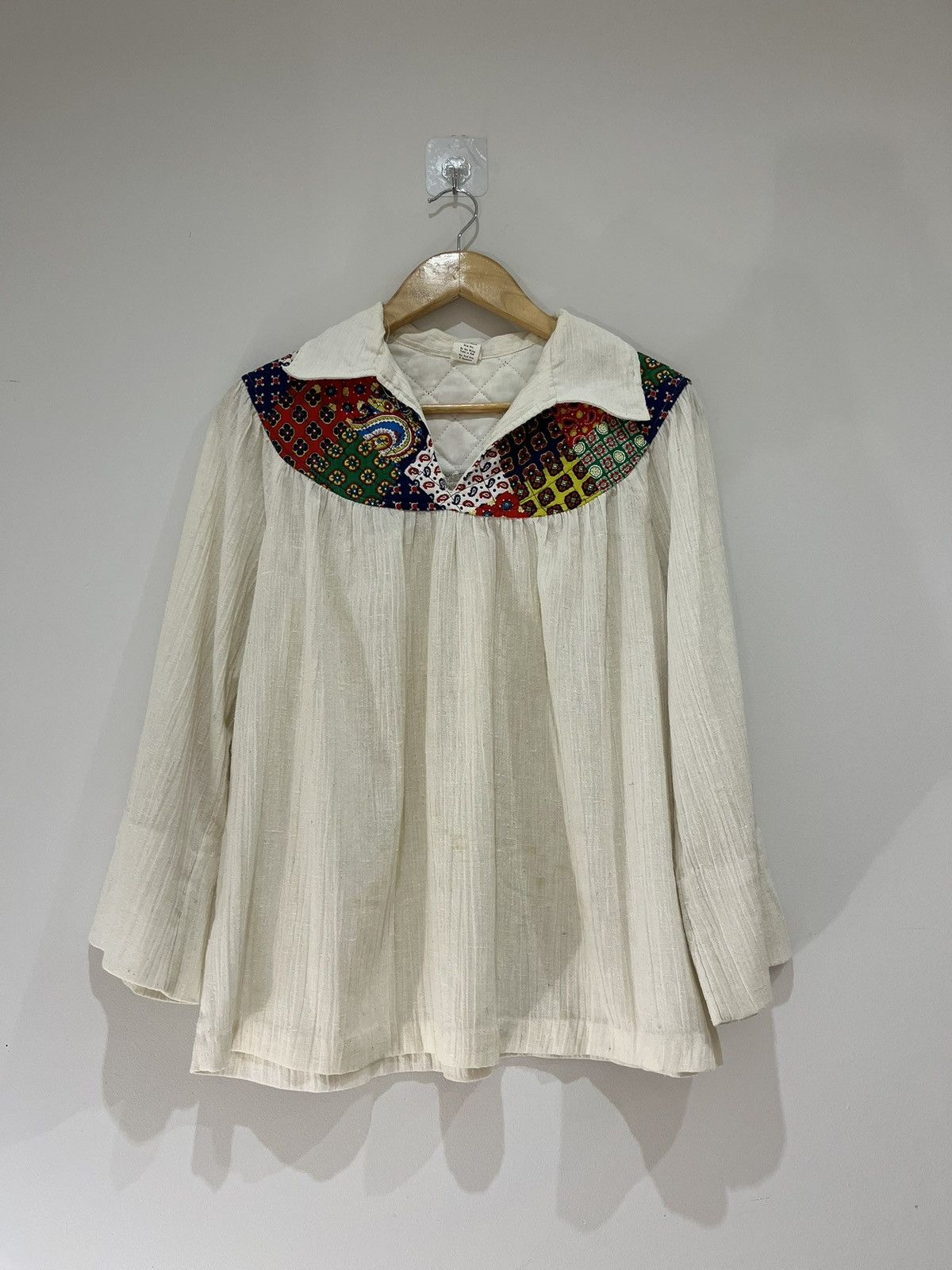 Vintage 1960s Boho Tunic Top Size US S / EU 44-46 / 1 - 1 Thumbnail