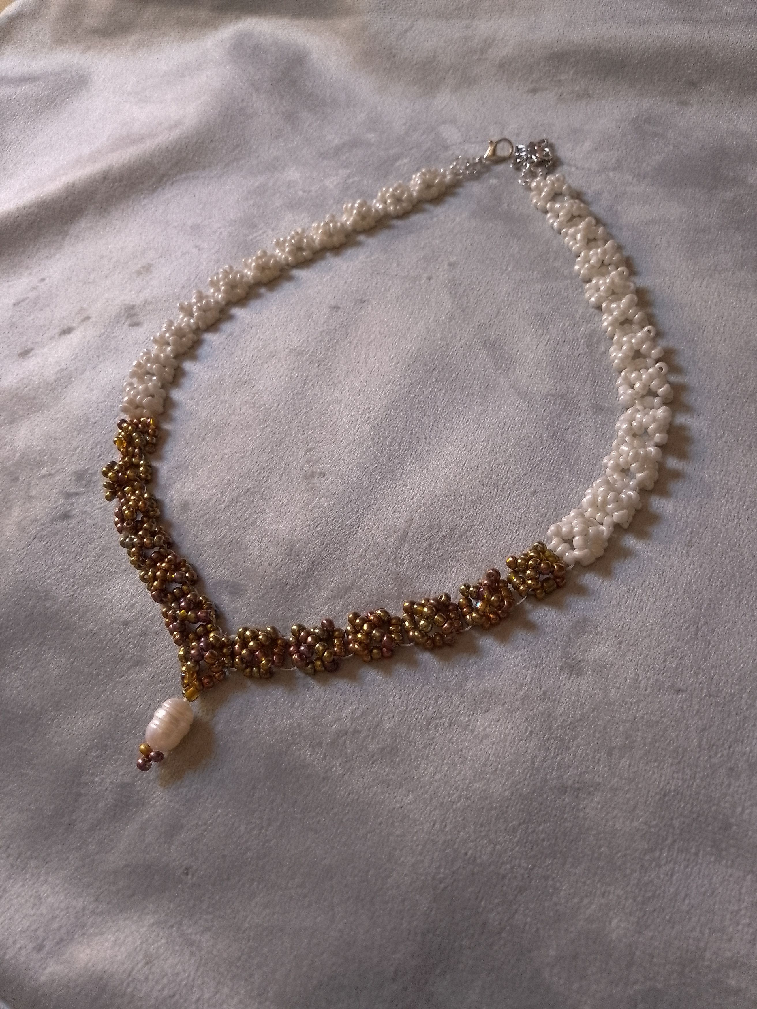 Handmade Elegant necklace natural freshwater pearls Golden Ivory Size ONE SIZE - 9 Thumbnail