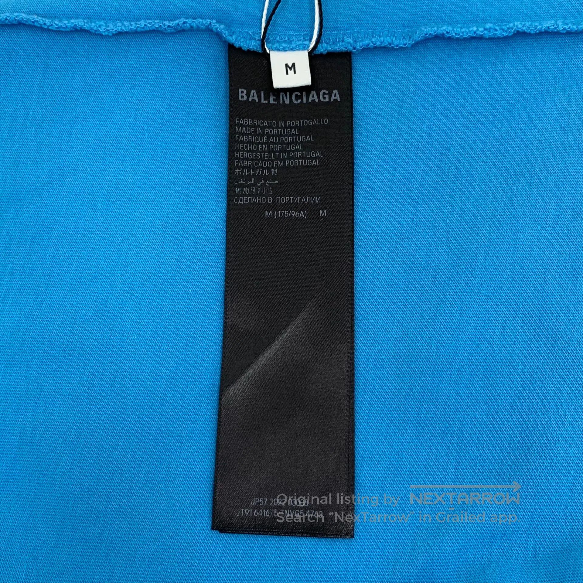 Balenciaga Balenciaga Blue cotton round neck short sleeve T-shirt wit Size US M / EU 48-50 / 2 - 8 Thumbnail