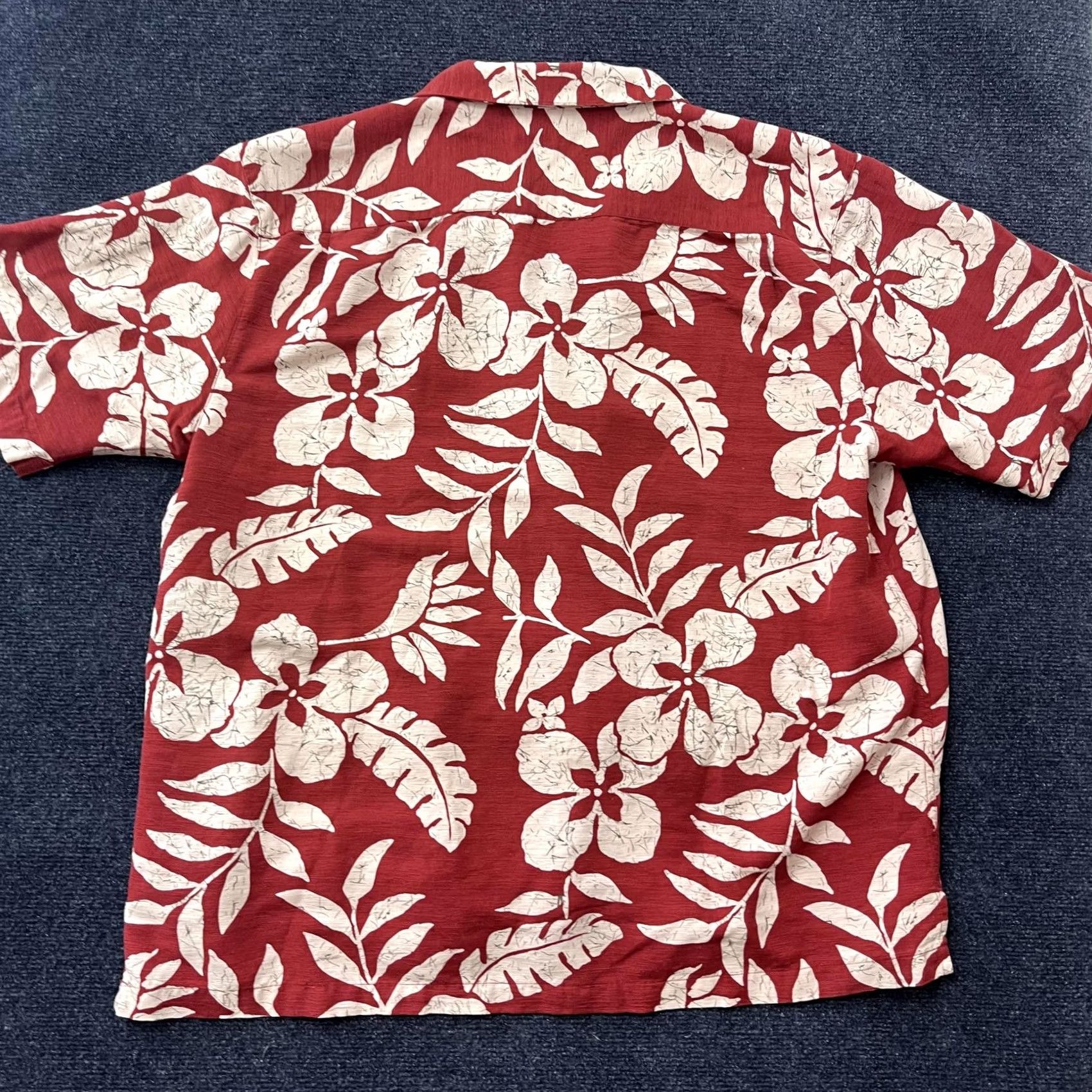 Vintage Batik Bay Shirt Mens 2XL Red Hawaiian Silk Short Sleeve Button Up Tropical Size US XXL / EU 58 / 5 - 4 Thumbnail