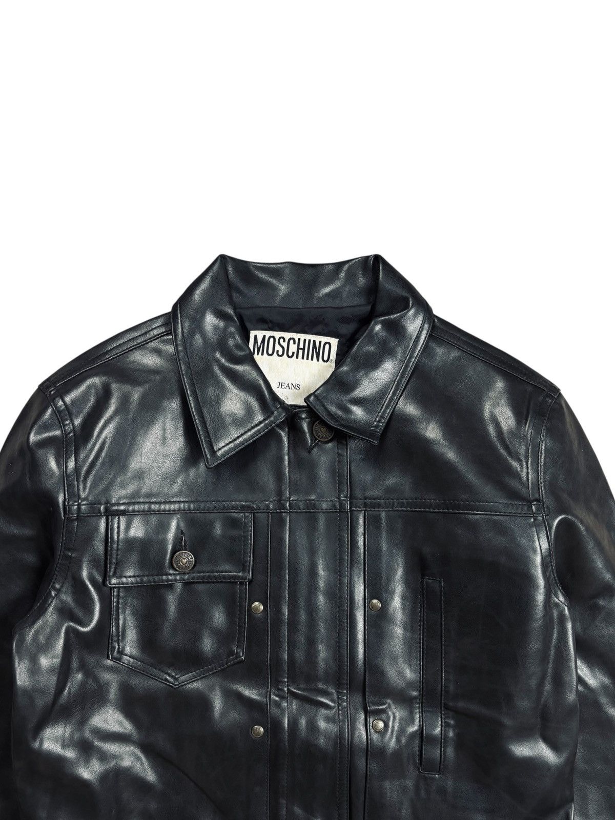Moschino 1990s Moschino - Archive Studded Love Leather Jacket Size US M / EU 48-50 / 2 - 5 Thumbnail
