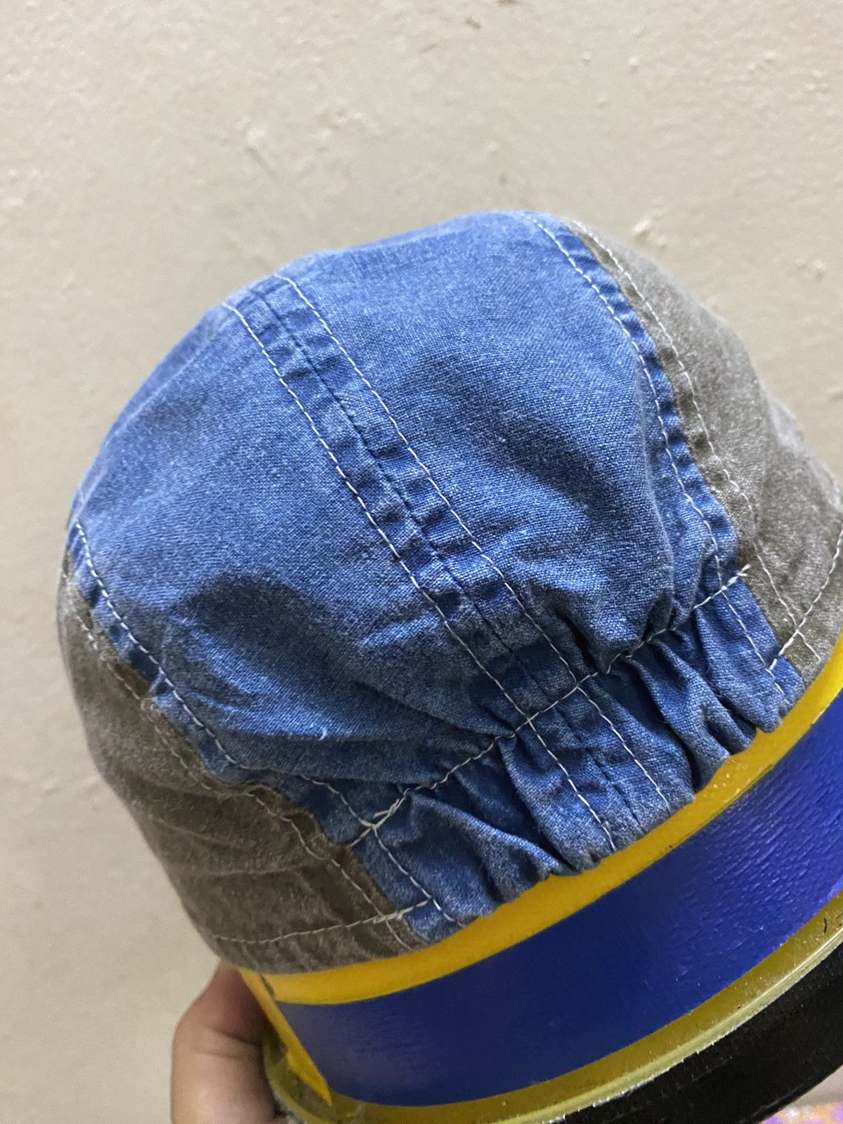 Indigo × Japanese Brand × Momotaro Jeans Made In Japan Multicolor Denim Mechanic Like Kapital Hat Size ONE SIZE - 5 Thumbnail