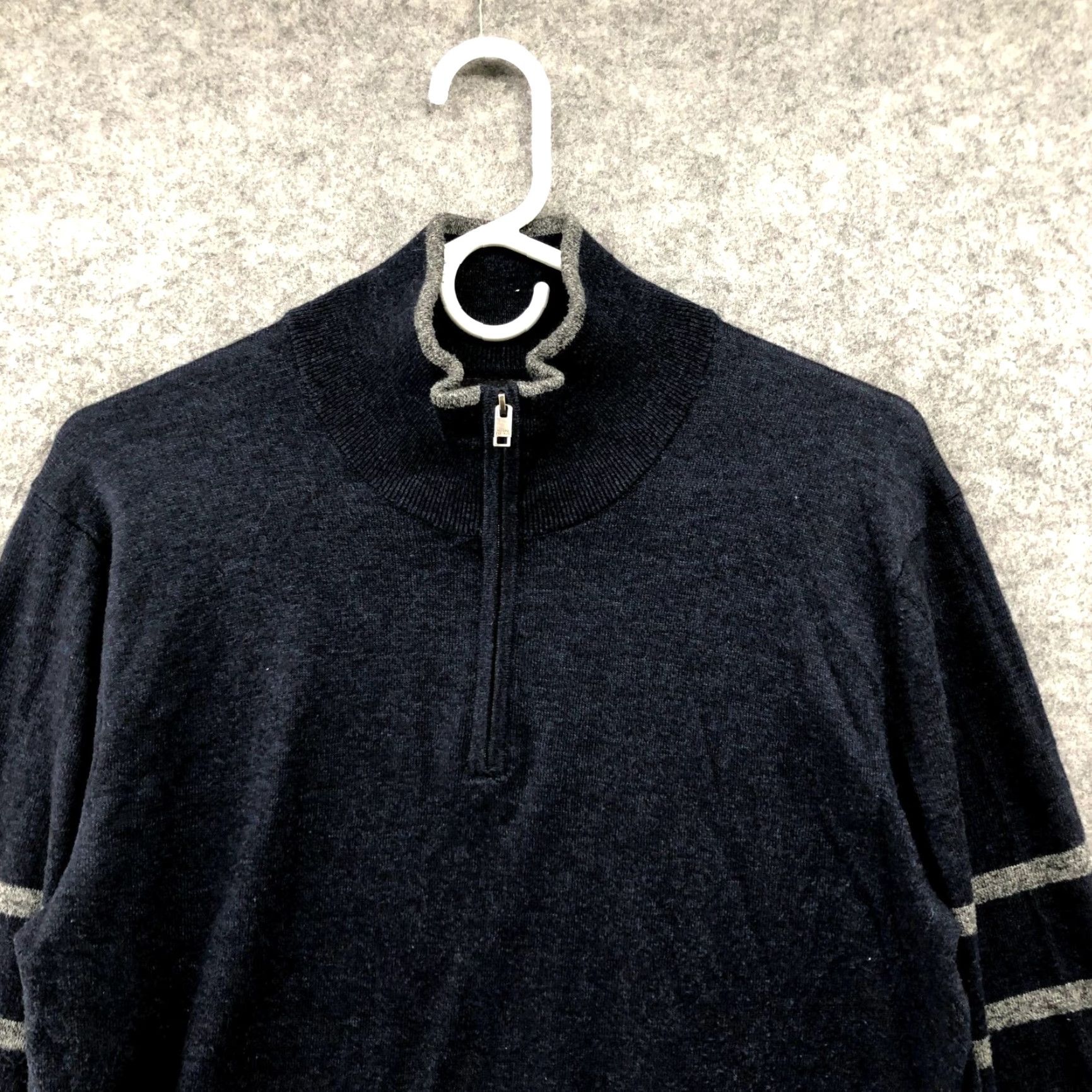 Banana Republic VINTAGE Banana Republic Men’s Sweater Pullover 1/4 Zip Long Sleeve Fall Winter Navy Blue S Eco Cotton Size US S / EU 44-46 / 1 - 3 Thumbnail