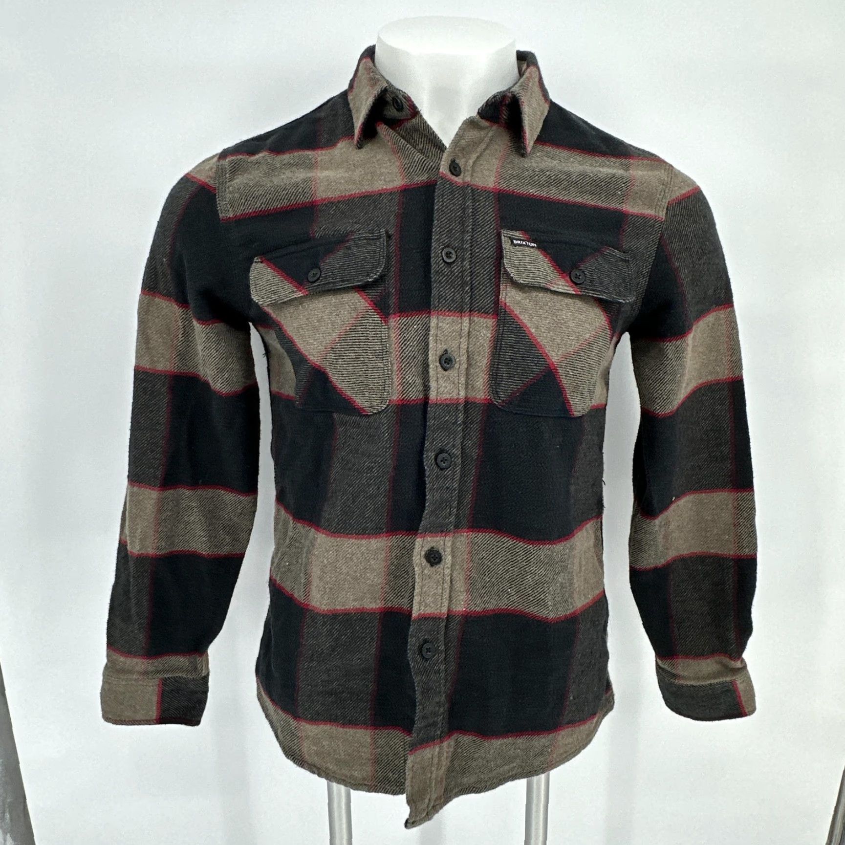Brixton Brixton Bowery Shirt Mens M Black Tan Plaid Flannel Long Sleeve Button Up Size US M / EU 48-50 / 2 - 2 Thumbnail