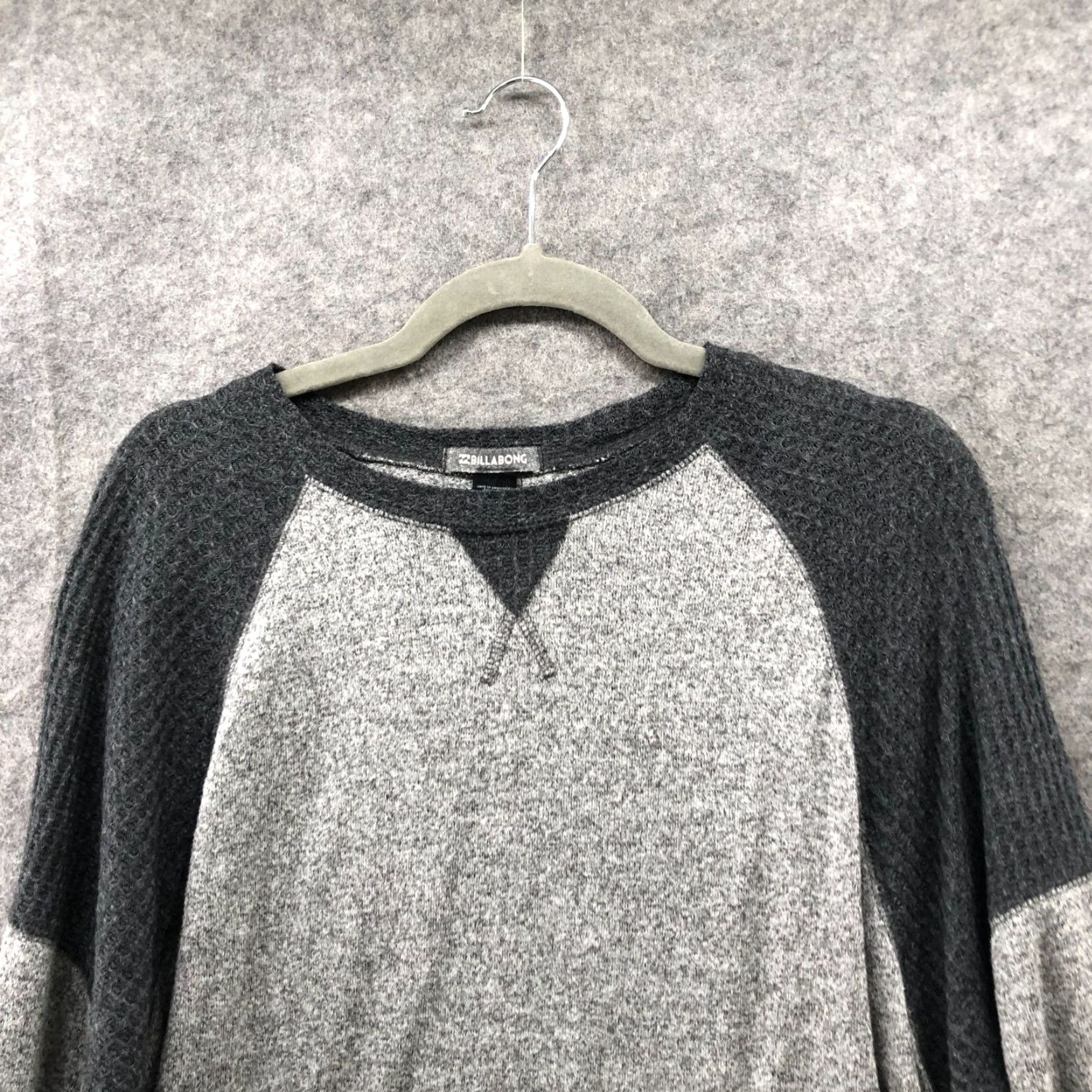 Billabong Billabong Oversized Raglan T Shirt Womens S Gray Long Sleeve Jersey Heather Size S / US 4 / IT 40 - 3 Thumbnail