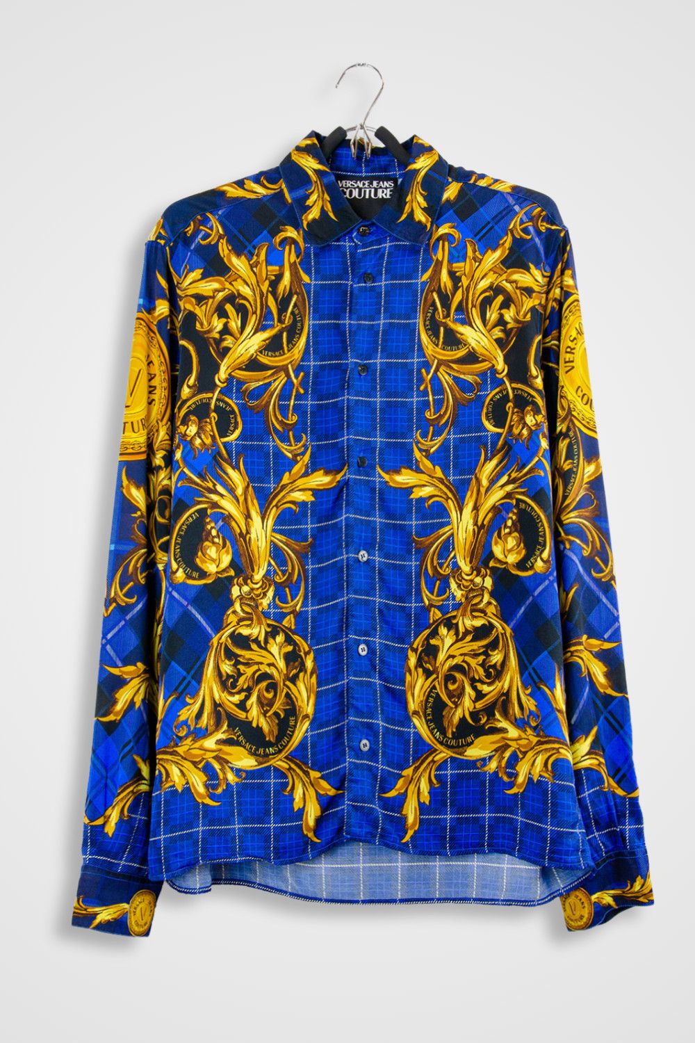 Versace Jeans Couture Versace Jeans Couture Baroque Shirt Blue - Size M Size US XS / EU 42 / 0 - 1 Thumbnail