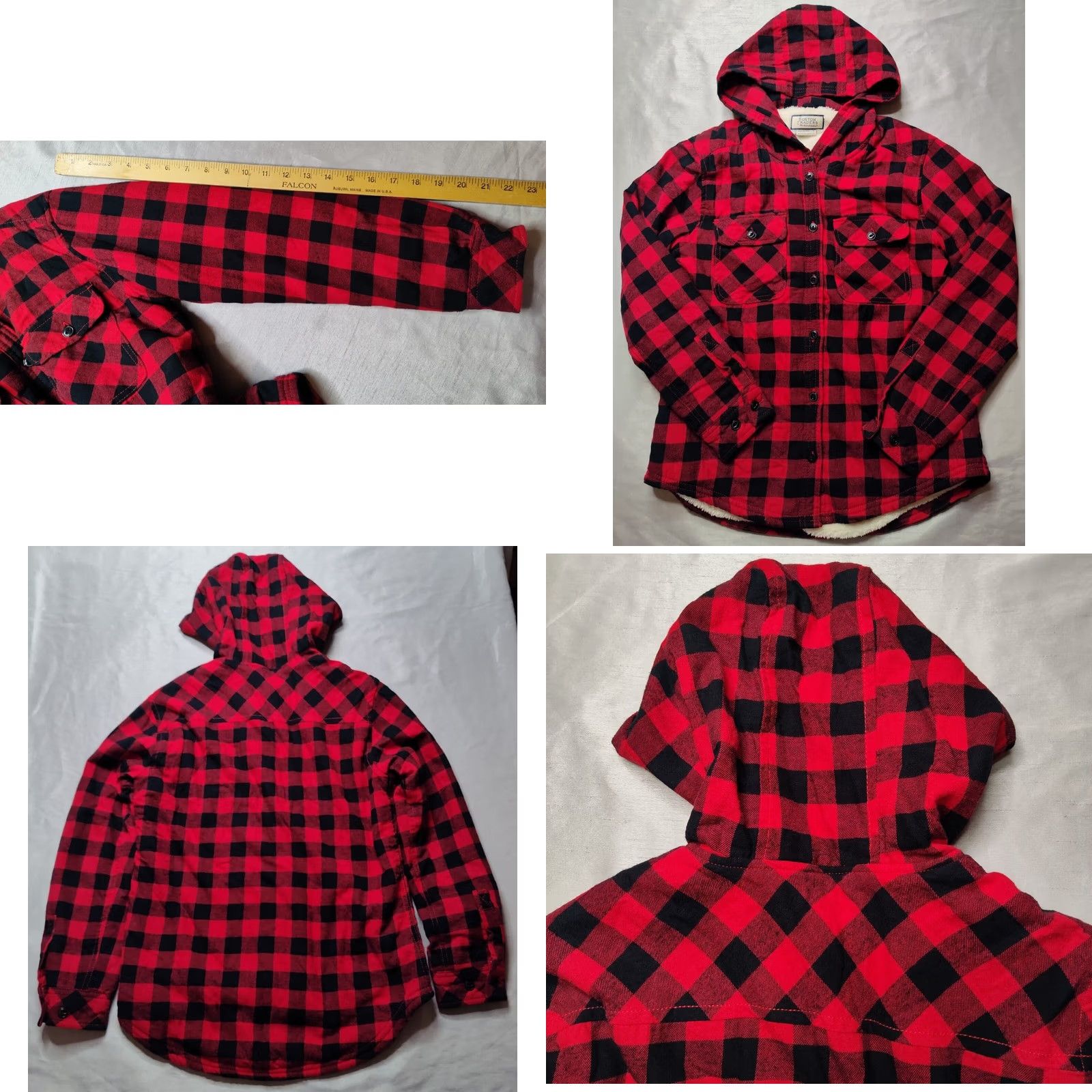 Lumberjack Boston Traders Shacket Women Small Hooded Sherpa Lined Plaid Lumberjack Red Size S / US 4 / IT 40 - 10 Thumbnail