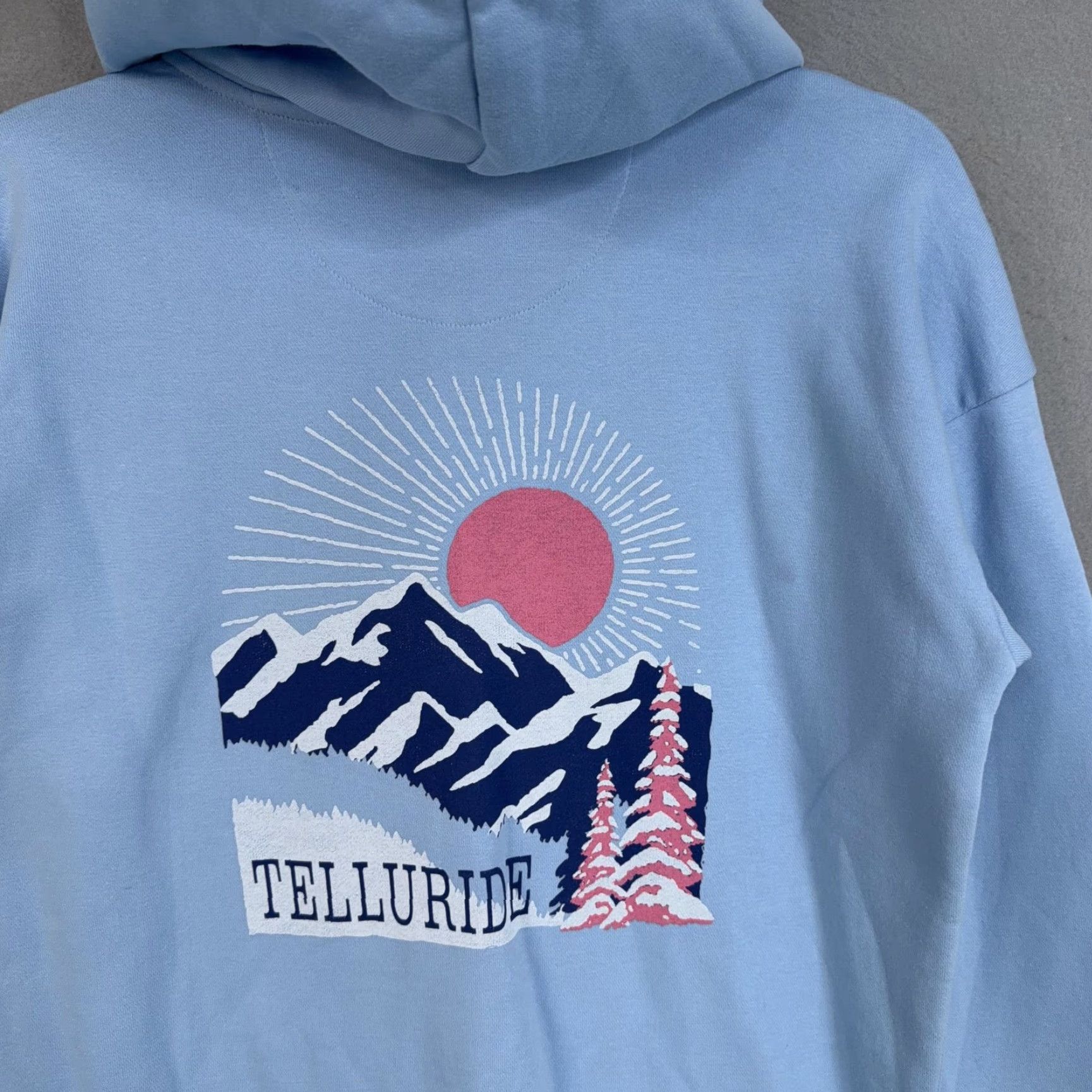 Vintage Gear For Sports Telluride Hoodie S Blue Full Zip Graphic Fleece Ski Snowboard Winter Mens Small Size US S / EU 44-46 / 1 - 7 Thumbnail