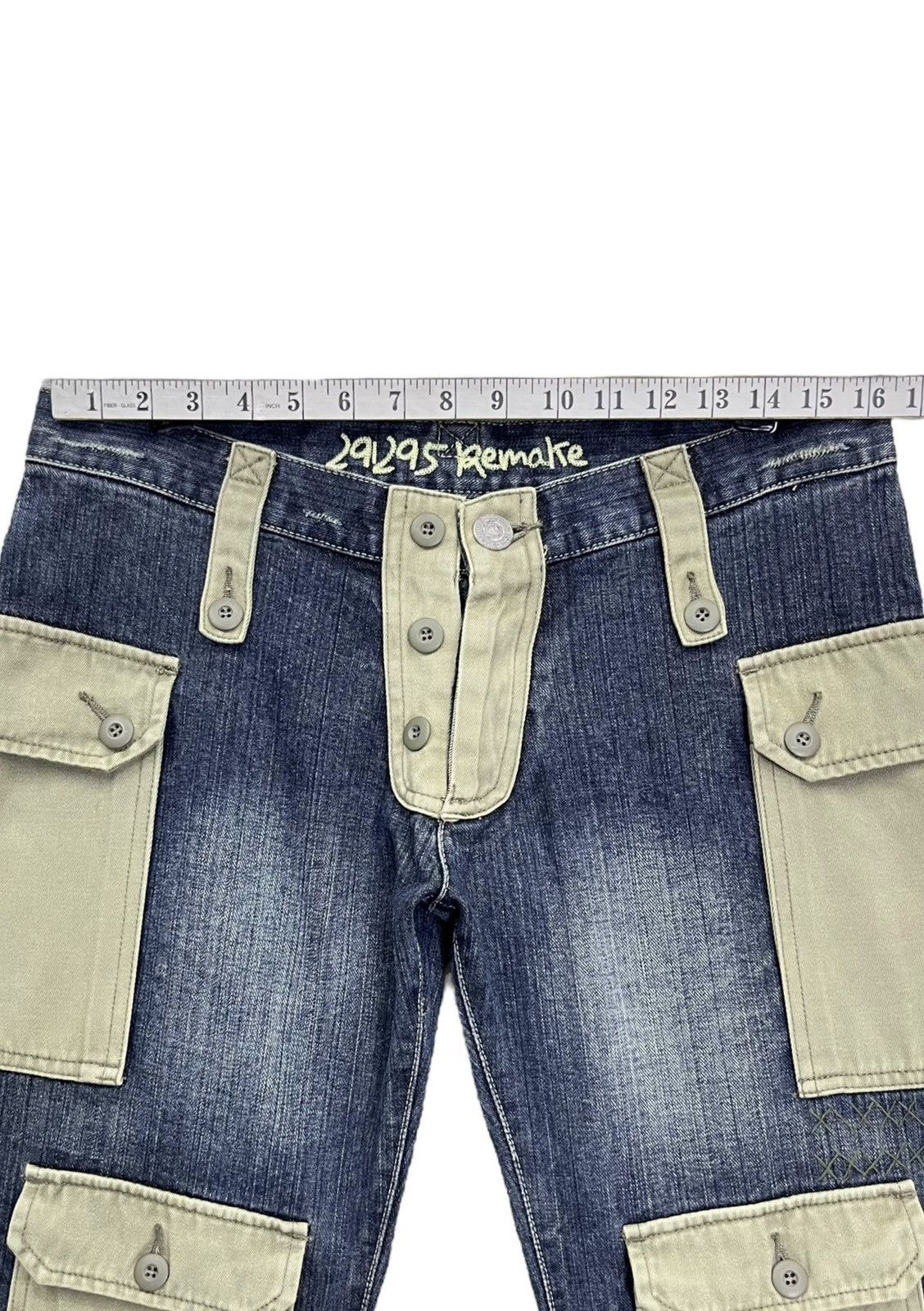 291295=Homme 291295=Homme Multi Pocket Flare Jeans Y2K Techwear Size US 32 / EU 48 - 17 Thumbnail