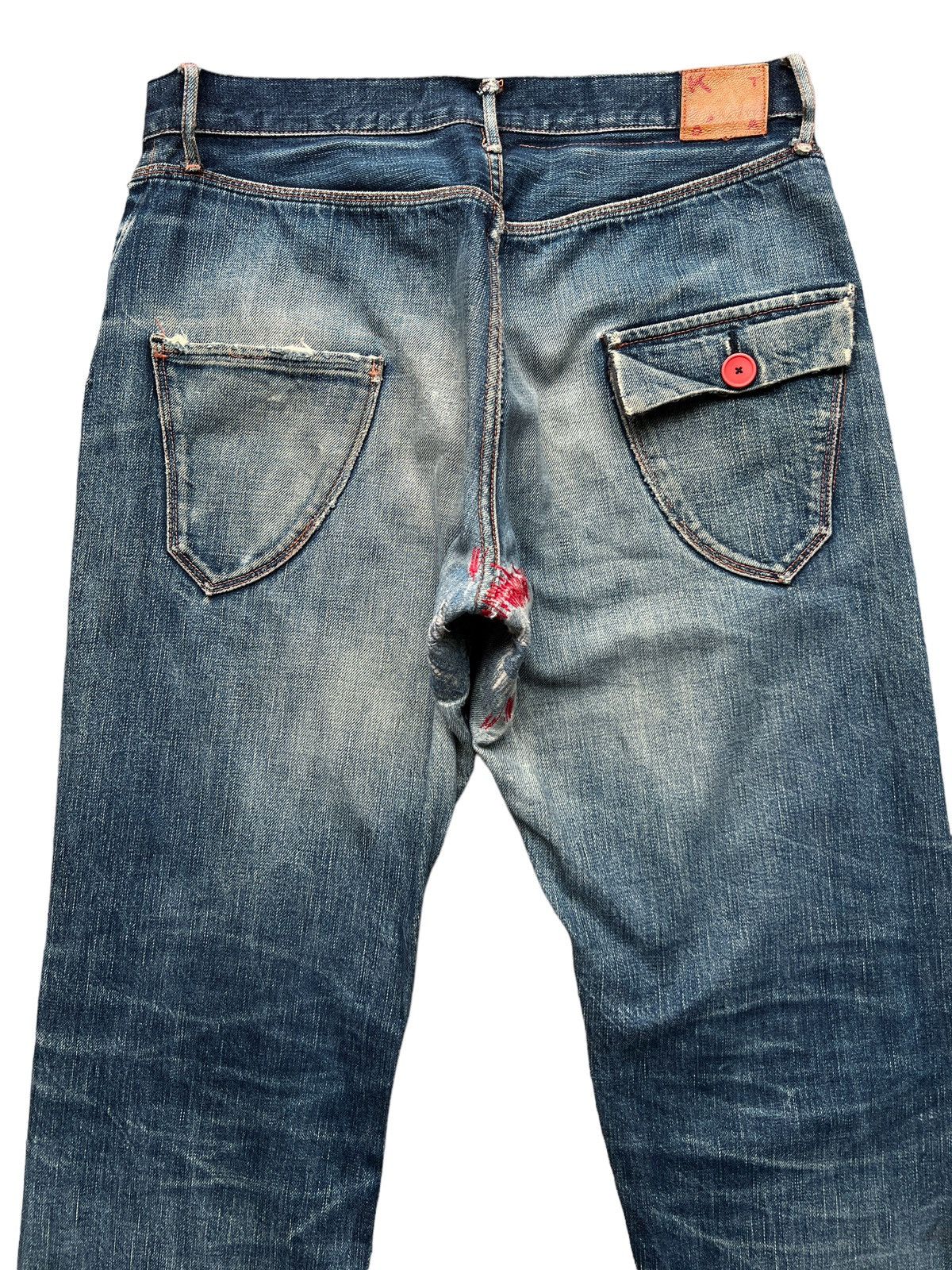 Vintage Hiroshi Kato Selvedge Distressed Sashiko Denim Jeans 32x32 Size US 32 / EU 48 - 5 Thumbnail