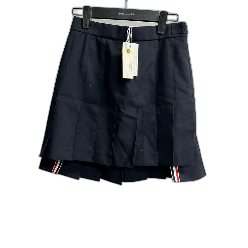 Thom Browne Thom Browne Pleated A-Line Skirt in Navy Size 38" / US 16 / IT 52 - 1 Thumbnail