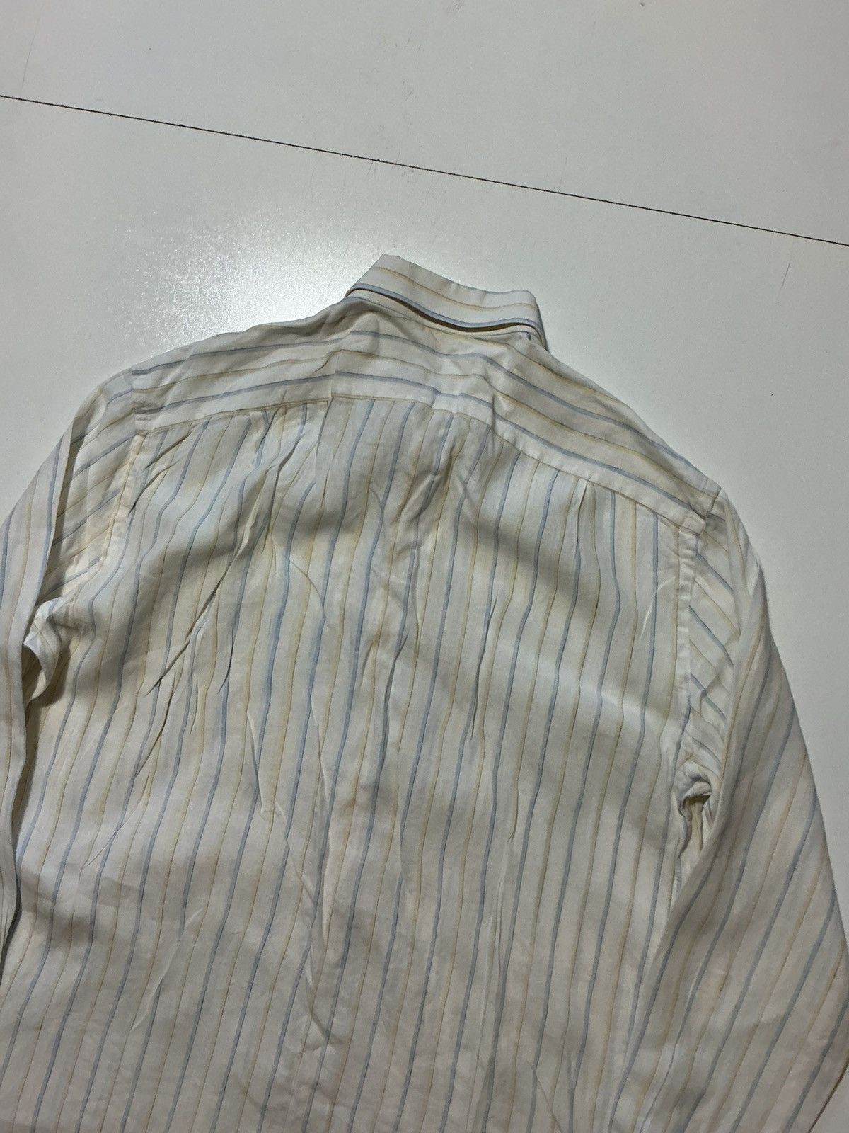Ermenegildo Zegna Ermenegildo Zegna 100% Linen Striped Pocket Button Shirt Size US M / EU 48-50 / 2 - 4 Thumbnail