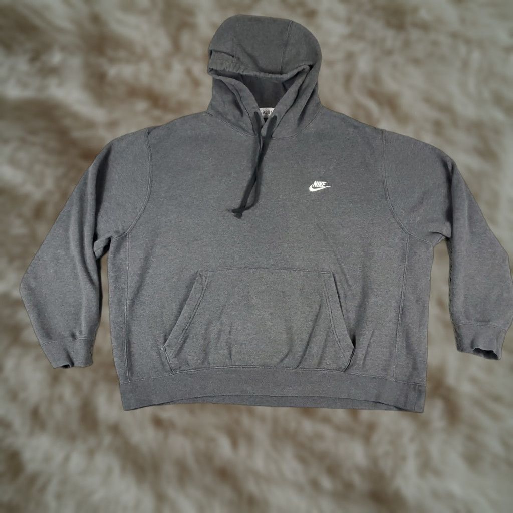 Nike Nike Mens Hoodie Pullover Sweatshirt Size 2XL Gray Swoosh Logo Knit Cotton Blend Polyester Mock Neck Long Sleeve Baggy? Size US XXL / EU 58 / 5 - 1 Thumbnail