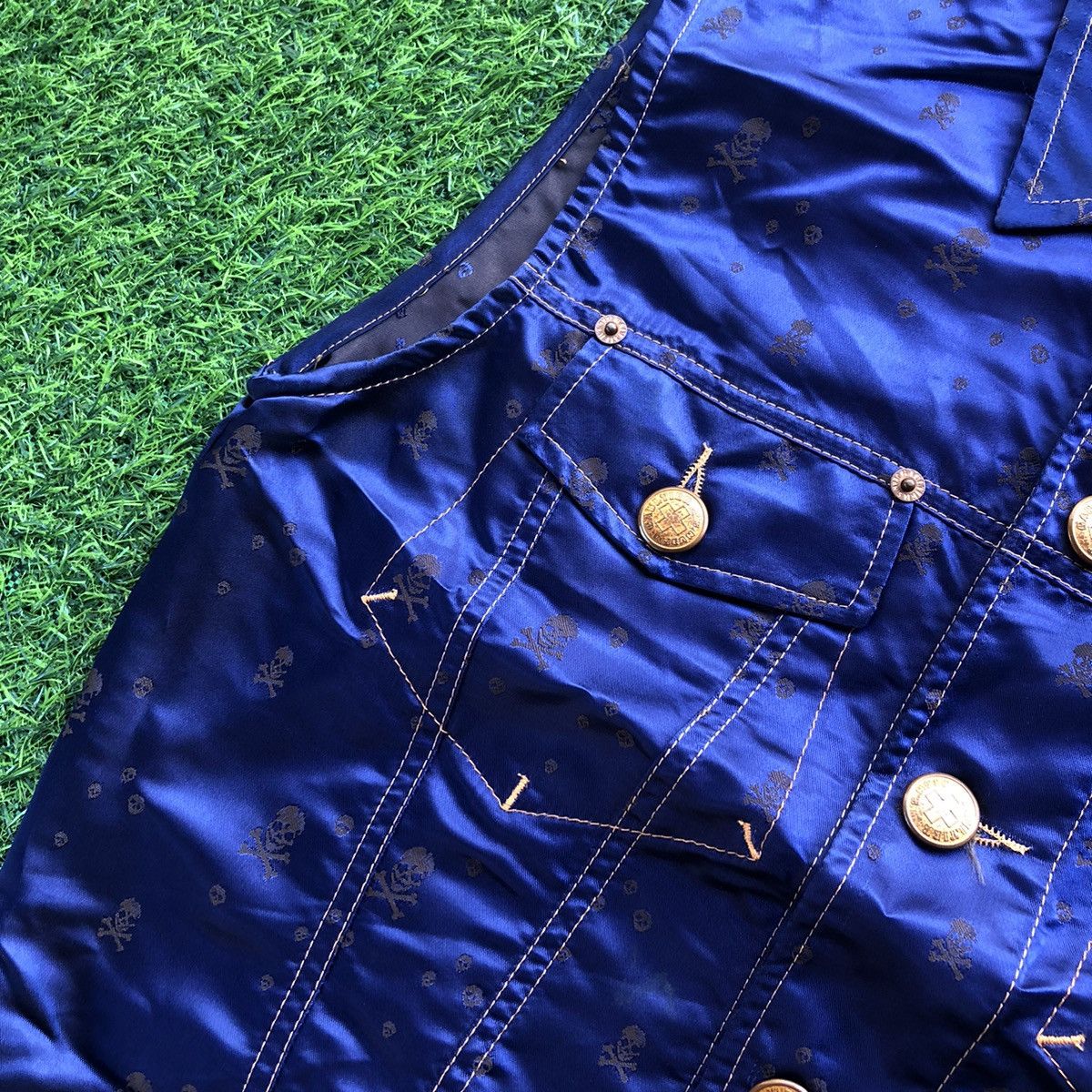 Designer × Jean Paul Gaultier Jean Paul Gaultier Skull Satin Vest Size US M / EU 48-50 / 2 - 5 Thumbnail