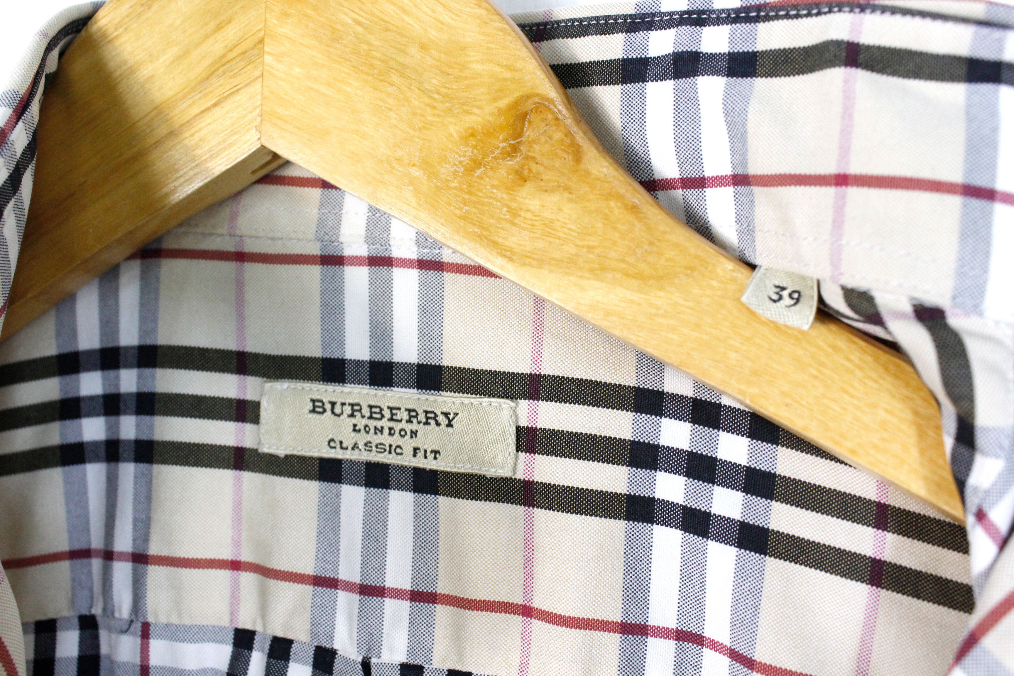 Burberry Burberry Nova Check Beige Logo Classic Oxford Shirt 39 size Size US L / EU 52-54 / 3 - 4 Thumbnail