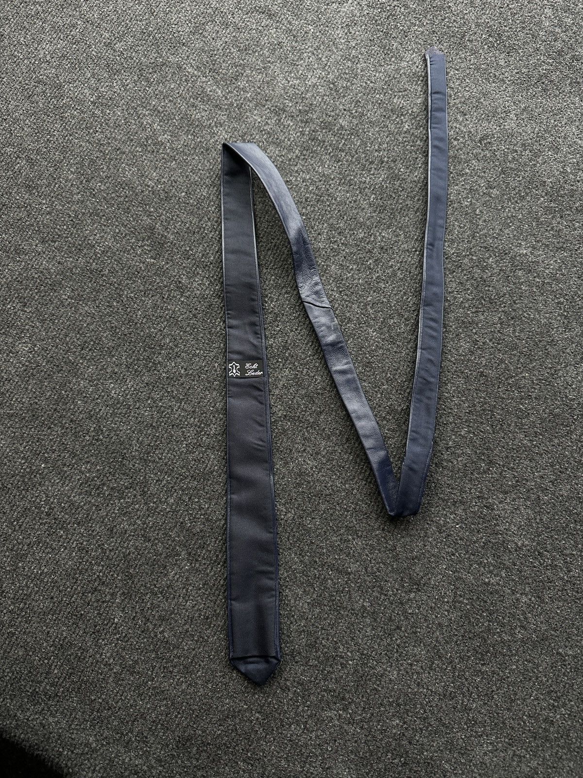 Other 🚨 LEATHER BLUE ITALY TIE LUXURY VNTG RARE OLD MONEY Size ONE SIZE - 2 Thumbnail