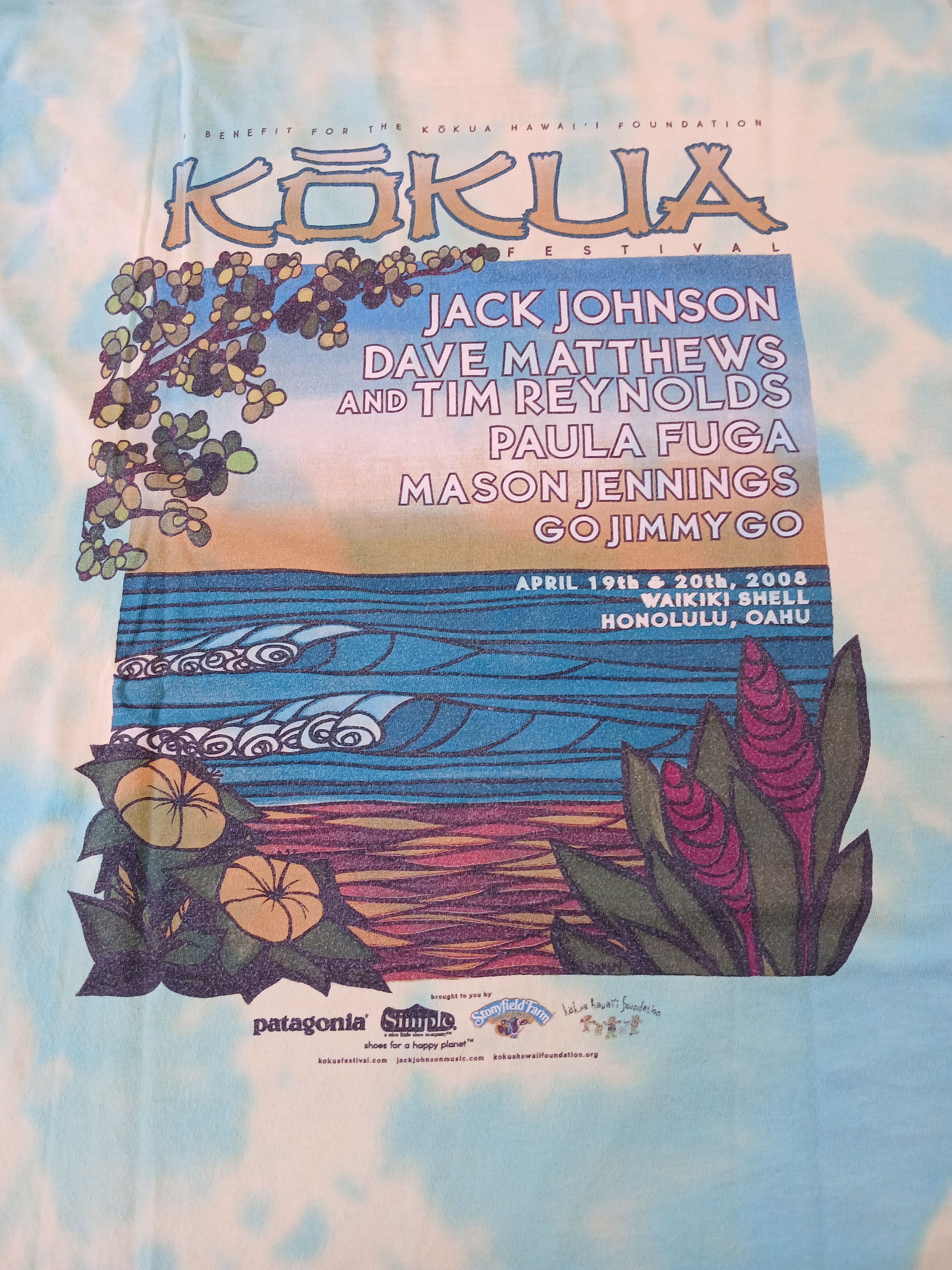 Band Tees × Vintage Kokua Festival 2008 Jack Johnson Tie Dye Band tee Size US S / EU 44-46 / 1 - 4 Thumbnail